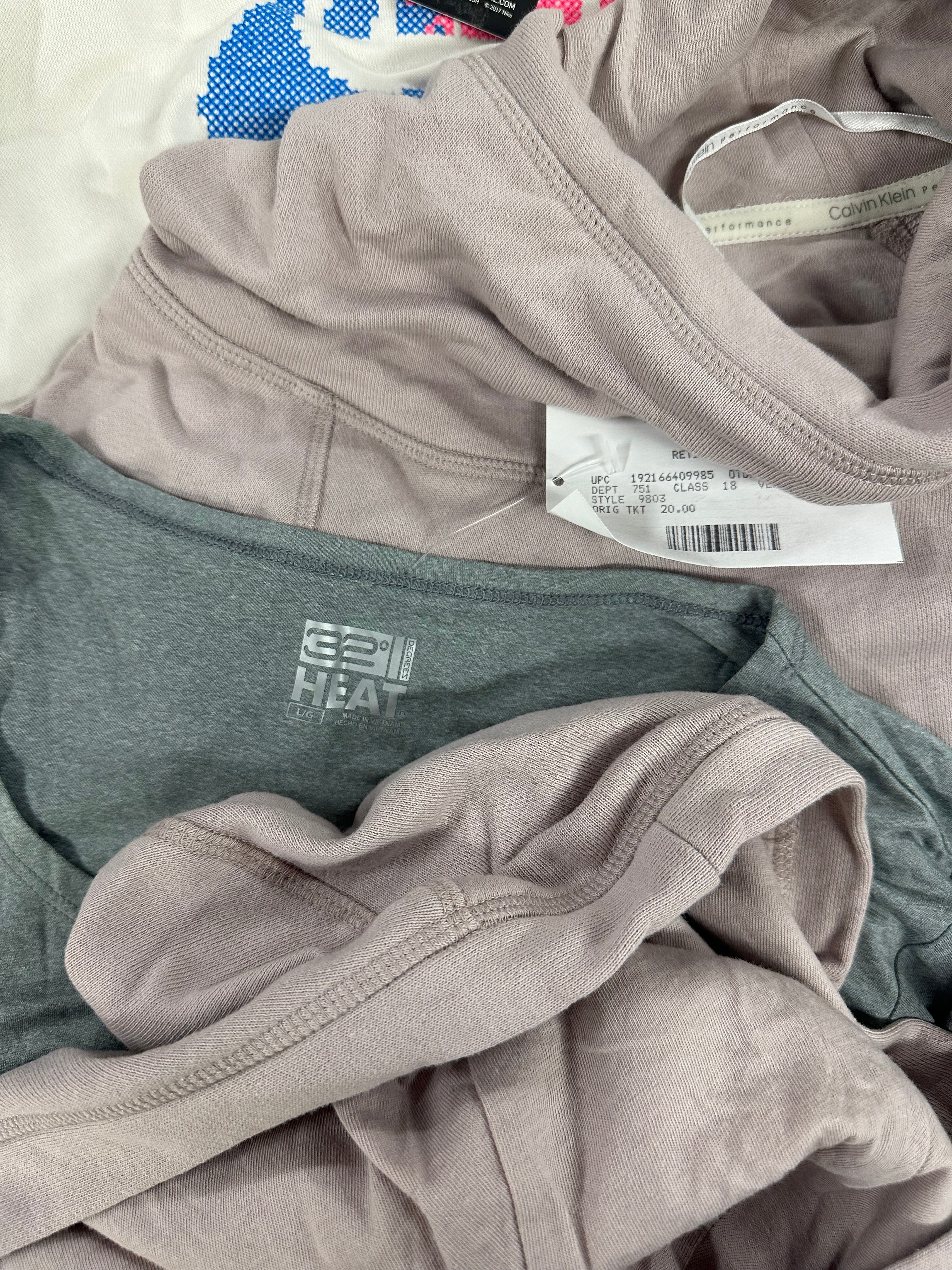 Women's Clothings Assorted Wholesale Lot, GUESS, CALVIN KLEIN, CHAMPION, ADIDAS, NIKE, 32 DEGREES and more, 13 items, CUSTOMER RETURNS