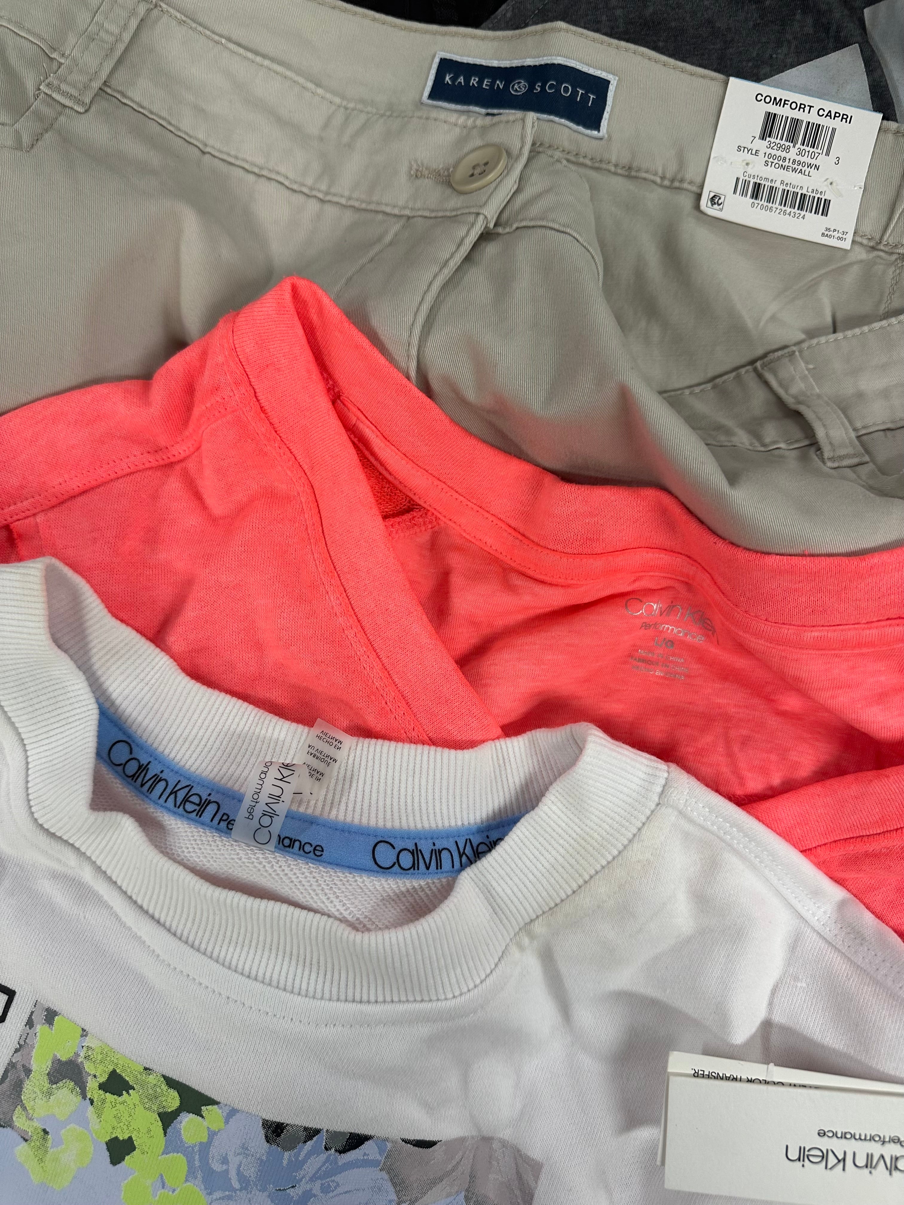 Women's Clothings Assorted Wholesale Lot, DKNY, RALPH LAUREN, ADIDAS , CALVIN KLEIN , KAREN SCOTT, FREE PEOPLE, VINCE CAMUTO and more, 16 items, CUSTOMER RETURNS