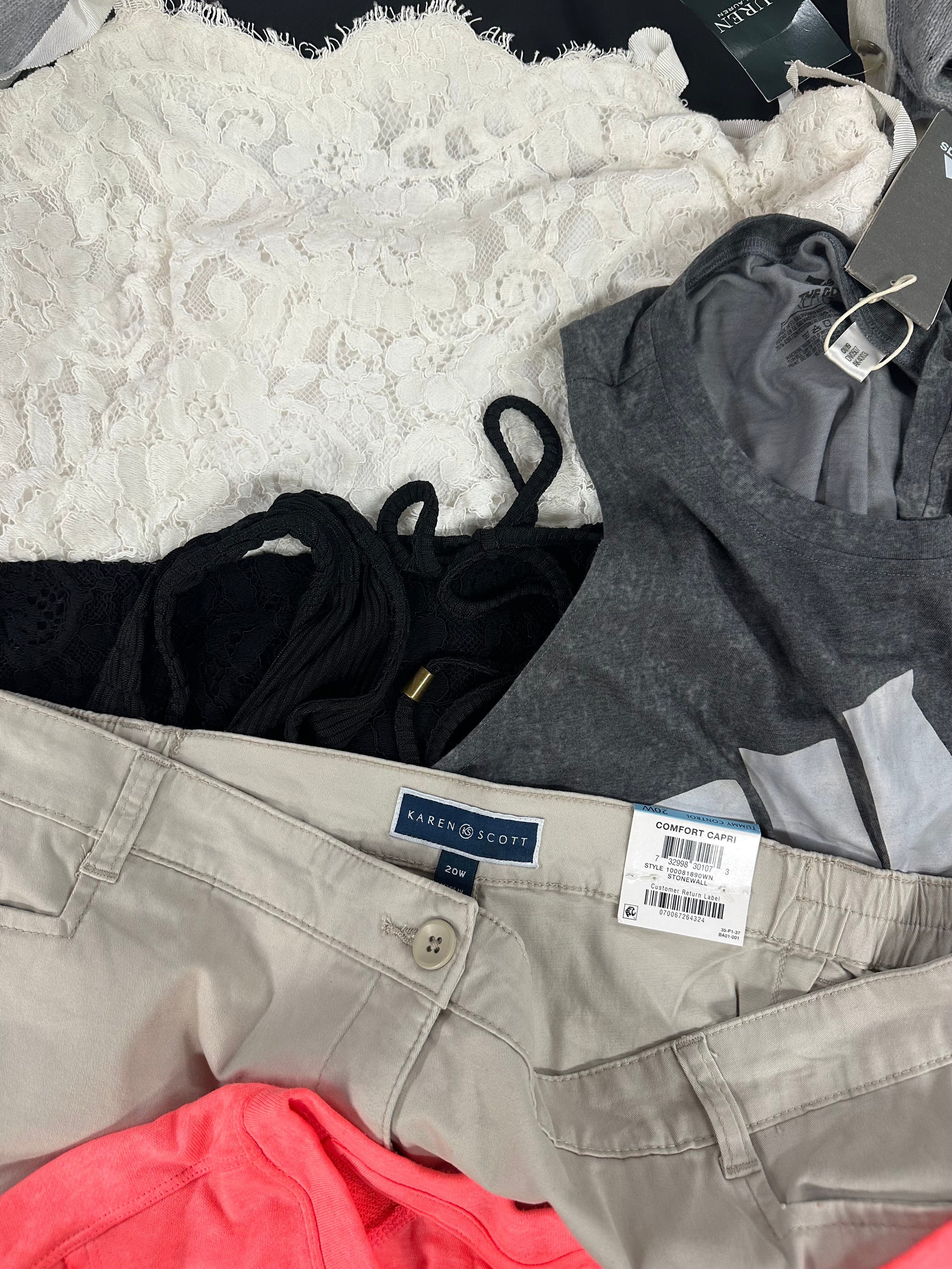 Women's Clothings Assorted Wholesale Lot, DKNY, RALPH LAUREN, ADIDAS , CALVIN KLEIN , KAREN SCOTT, FREE PEOPLE, VINCE CAMUTO and more, 16 items, CUSTOMER RETURNS