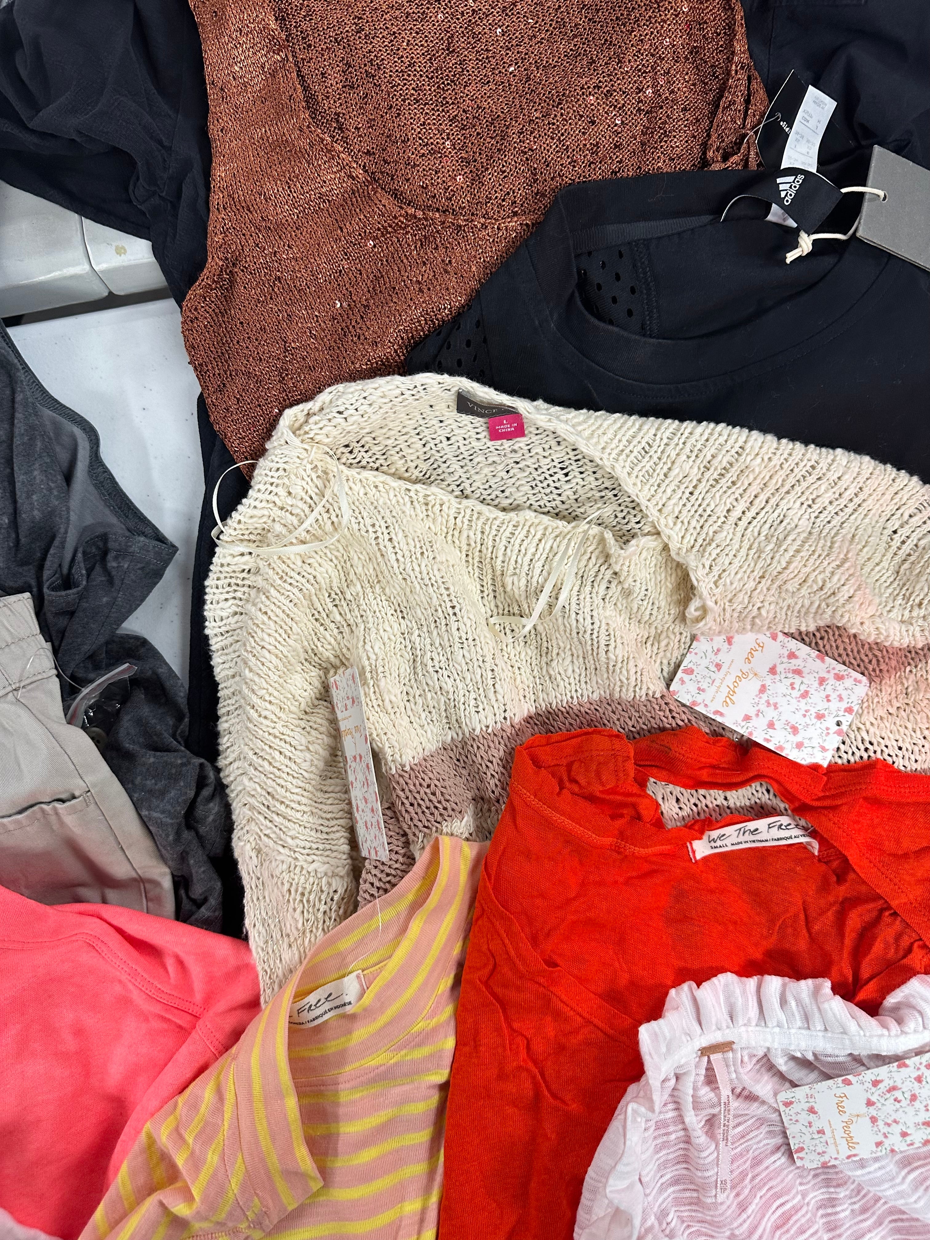 Women's Clothings Assorted Wholesale Lot, DKNY, RALPH LAUREN, ADIDAS , CALVIN KLEIN , KAREN SCOTT, FREE PEOPLE, VINCE CAMUTO and more, 16 items, CUSTOMER RETURNS