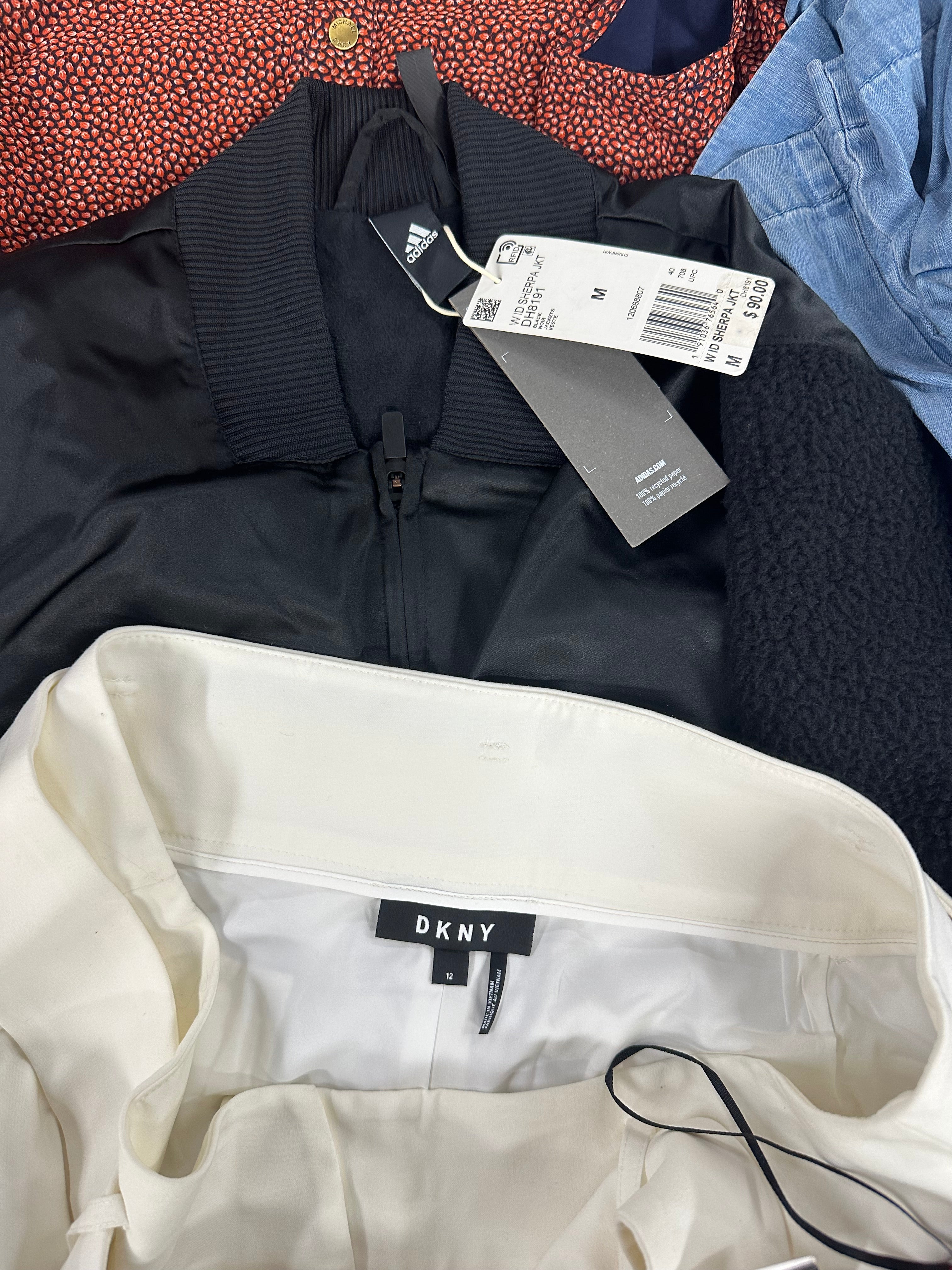 Women's Clothings Assorted Wholesale Lot, LUCKY BRAND, MICHAEL KORS, FREE PEOPLE, ADIDAS, CALVIN KLEIN, RACHEL ROY and more, 14 items, CUSTOMER RETURNS
