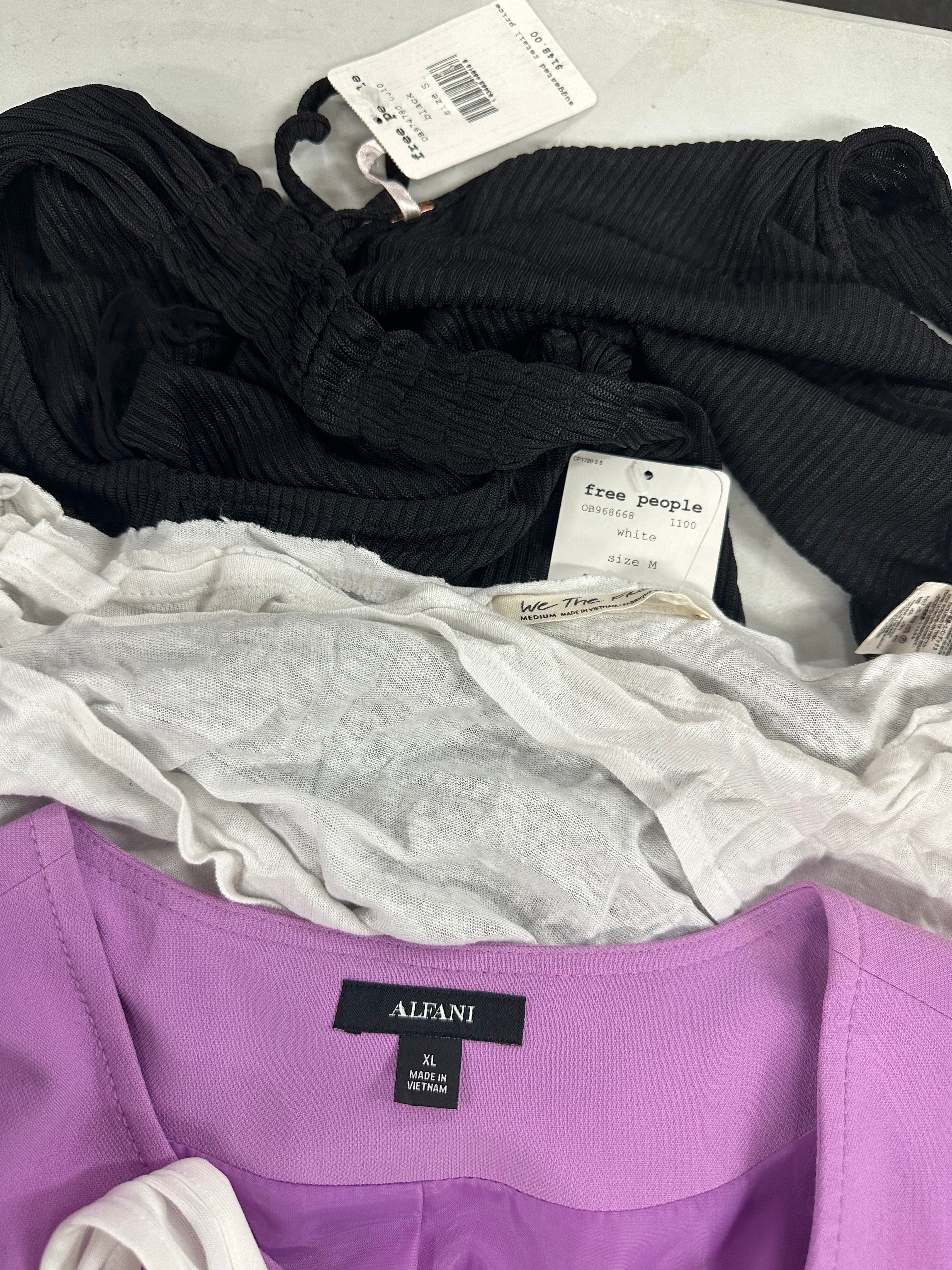 Women's Clothings Assorted Wholesale Lot, LUCKY BRAND, MICHAEL KORS, FREE PEOPLE, ADIDAS, CALVIN KLEIN, RACHEL ROY and more, 14 items, CUSTOMER RETURNS