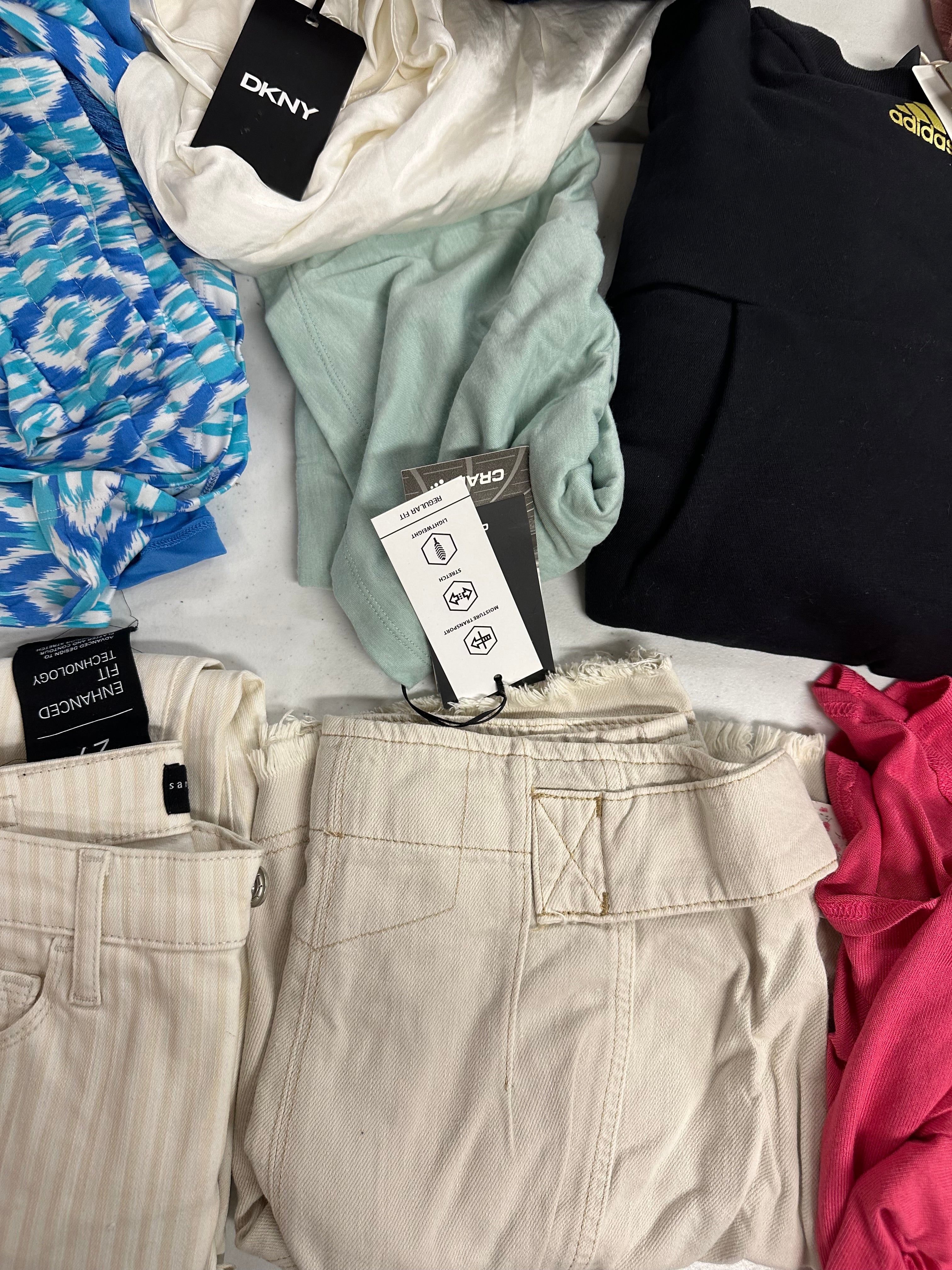 Women's Clothings Assorted Wholesale Lot, RALPH LAUREN, DKNY, FREE PEOPLE, ADIDAS, SANCTUAR and more, 14 items, CUSTOMER RETURNS
