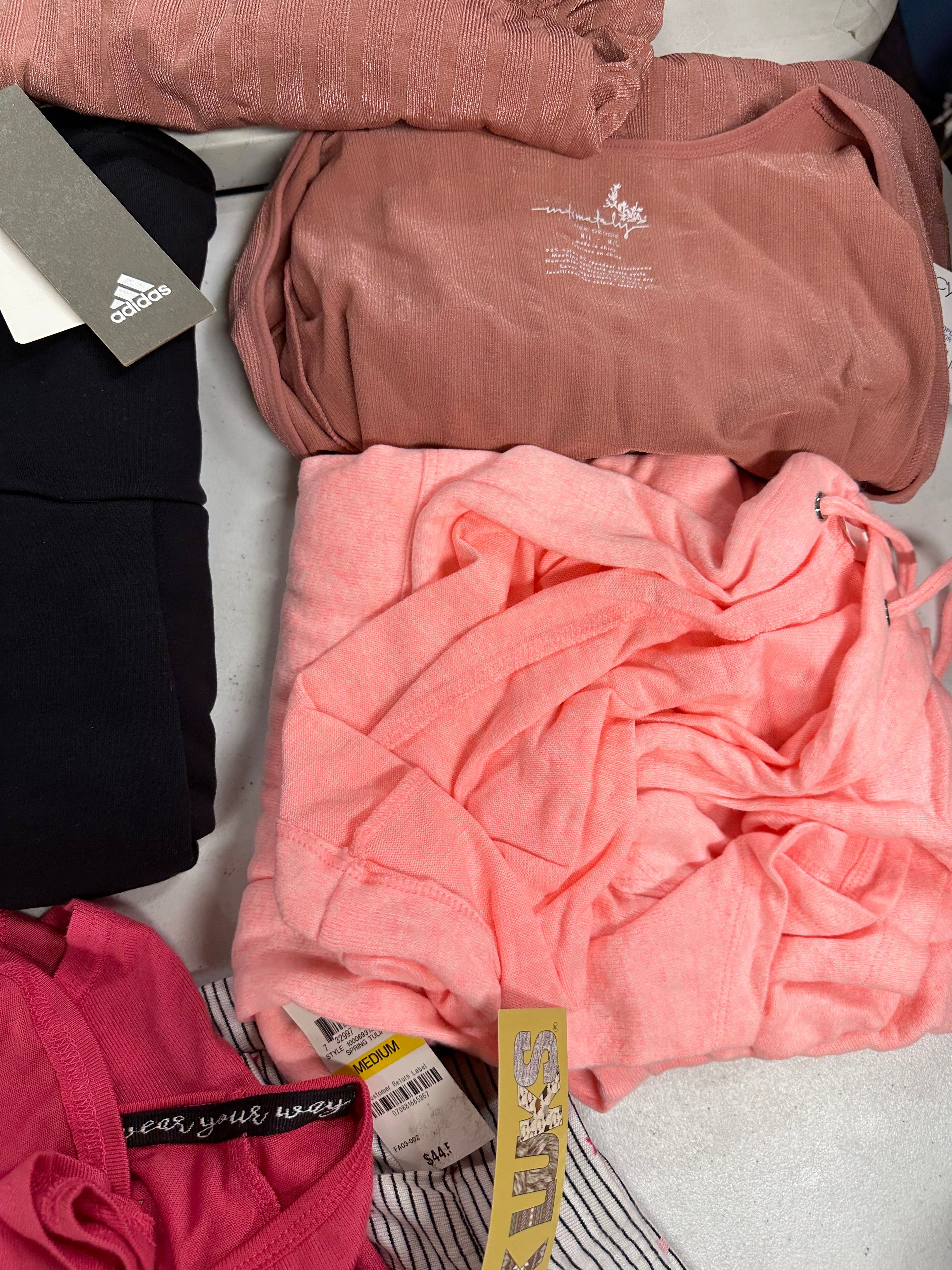 Women's Clothings Assorted Wholesale Lot, RALPH LAUREN, DKNY, FREE PEOPLE, ADIDAS, SANCTUAR and more, 14 items, CUSTOMER RETURNS