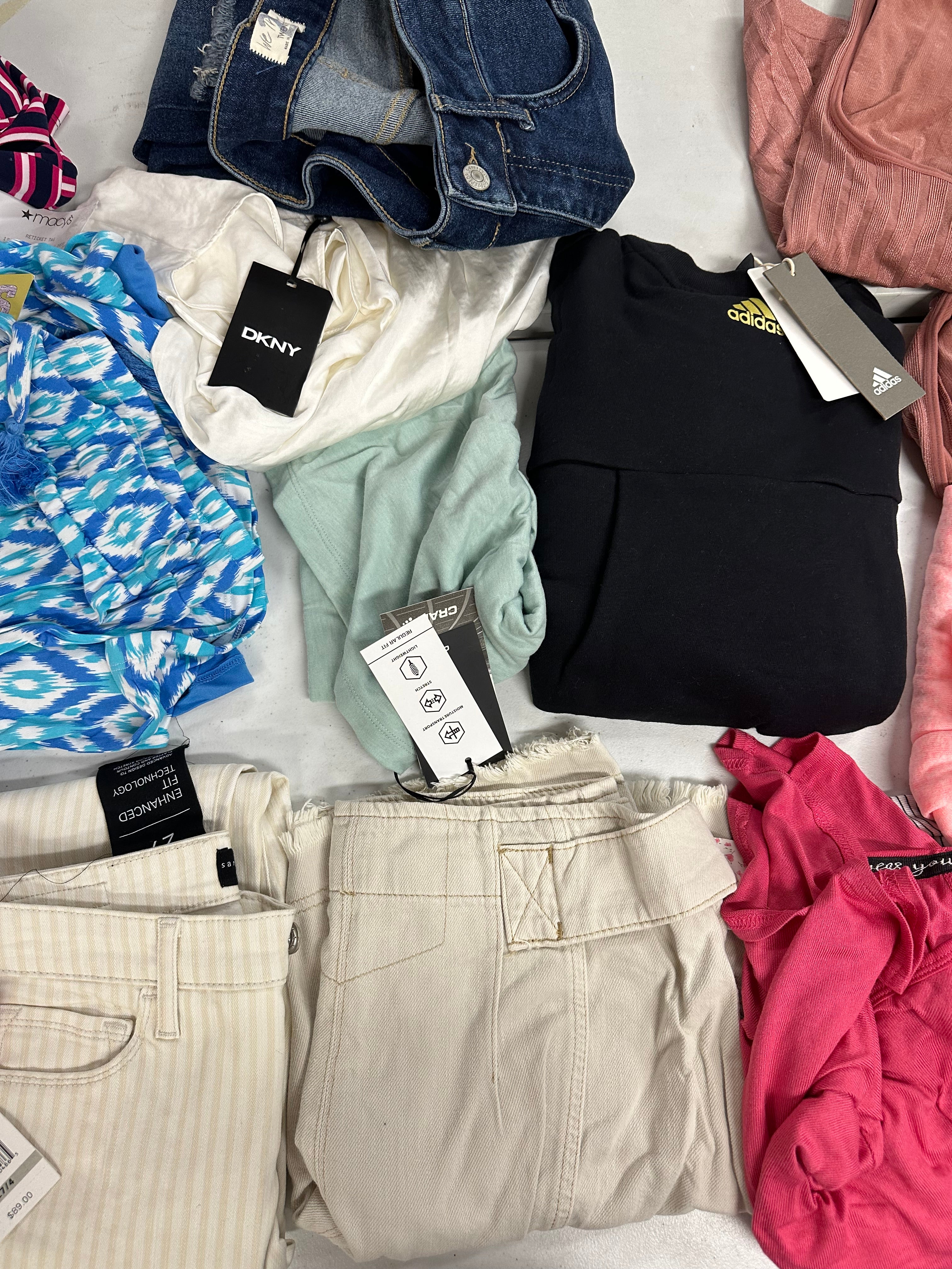 Women's Clothings Assorted Wholesale Lot, RALPH LAUREN, DKNY, FREE PEOPLE, ADIDAS, SANCTUAR and more, 14 items, CUSTOMER RETURNS