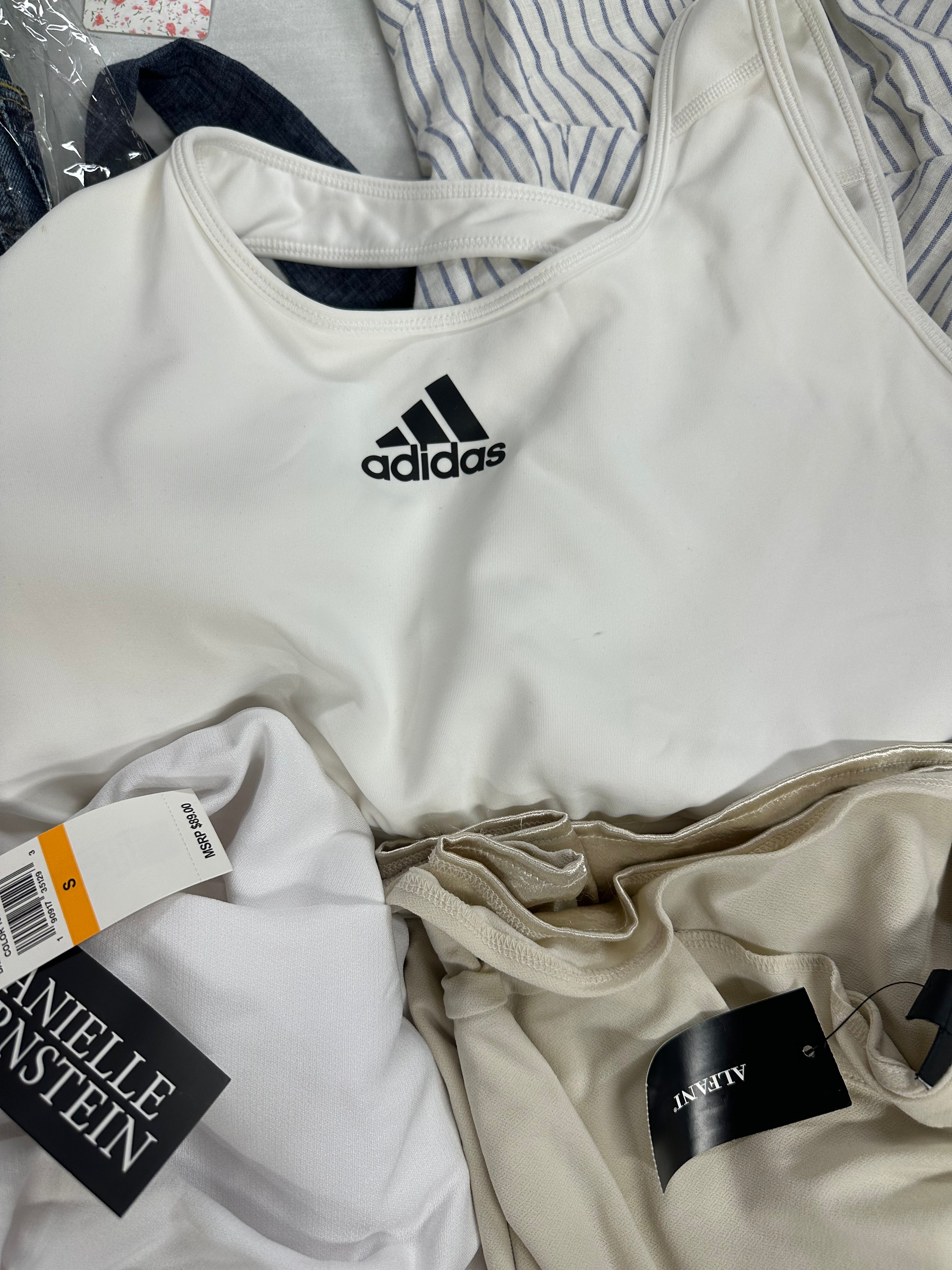 Women's Clothing Assorted Wholesale Lot, DKNY, CALVIN KLEIN, FREE PEOPLE, ADIDAS, ALFANI and more, 12 items, CUSTOMER RETURNS
