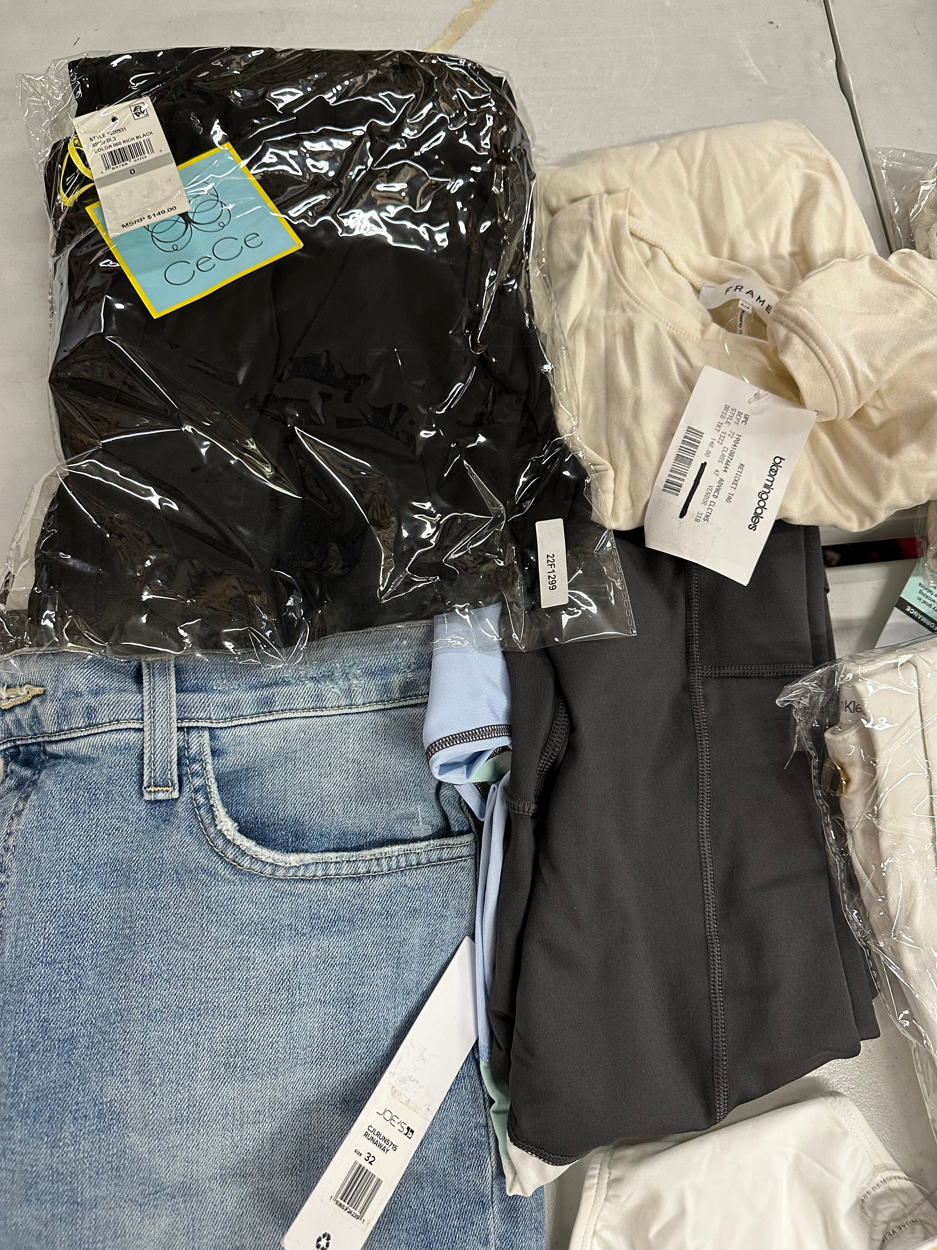 Women's Clothing Assorted Wholesale Lot, JOE'S JEANS, FRAME, LAUREN/POLO RALPH LAUREN, FREE PEOPLE, CALVIN KLEIN, MICHAEL KORS and more, 11 items, CUSTOMER RETURNS