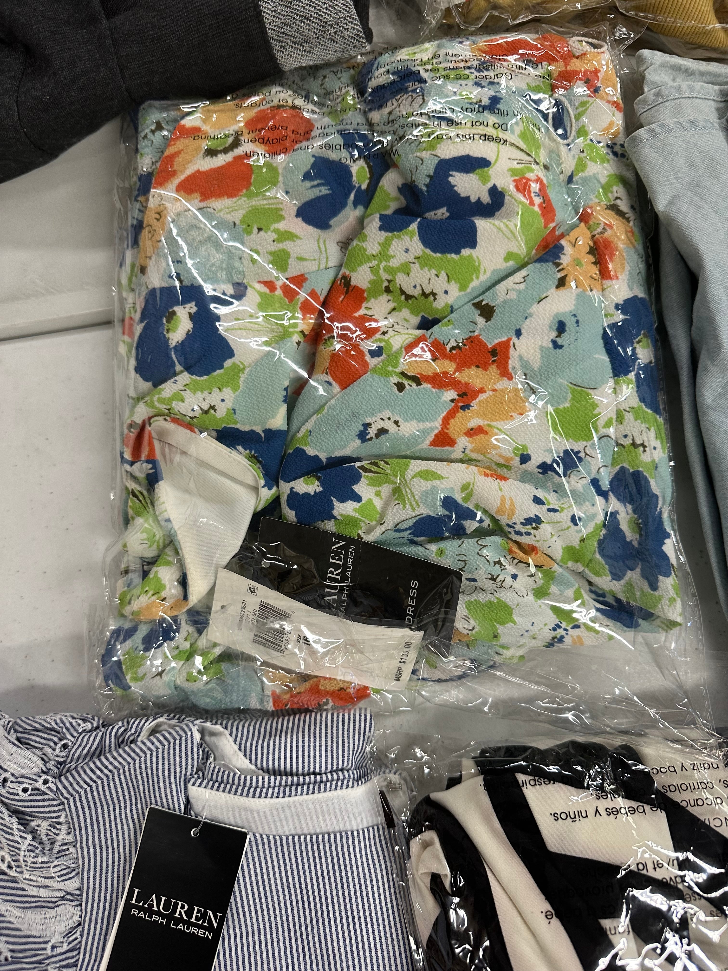 Women's Clothing Assorted Wholesale Lot, LUCKY BRAND, DKNY, POLO RALPH LAUREN, CALVIN KLEIN, NATORI  and more, 13 items, CUSTOMER RETURNS