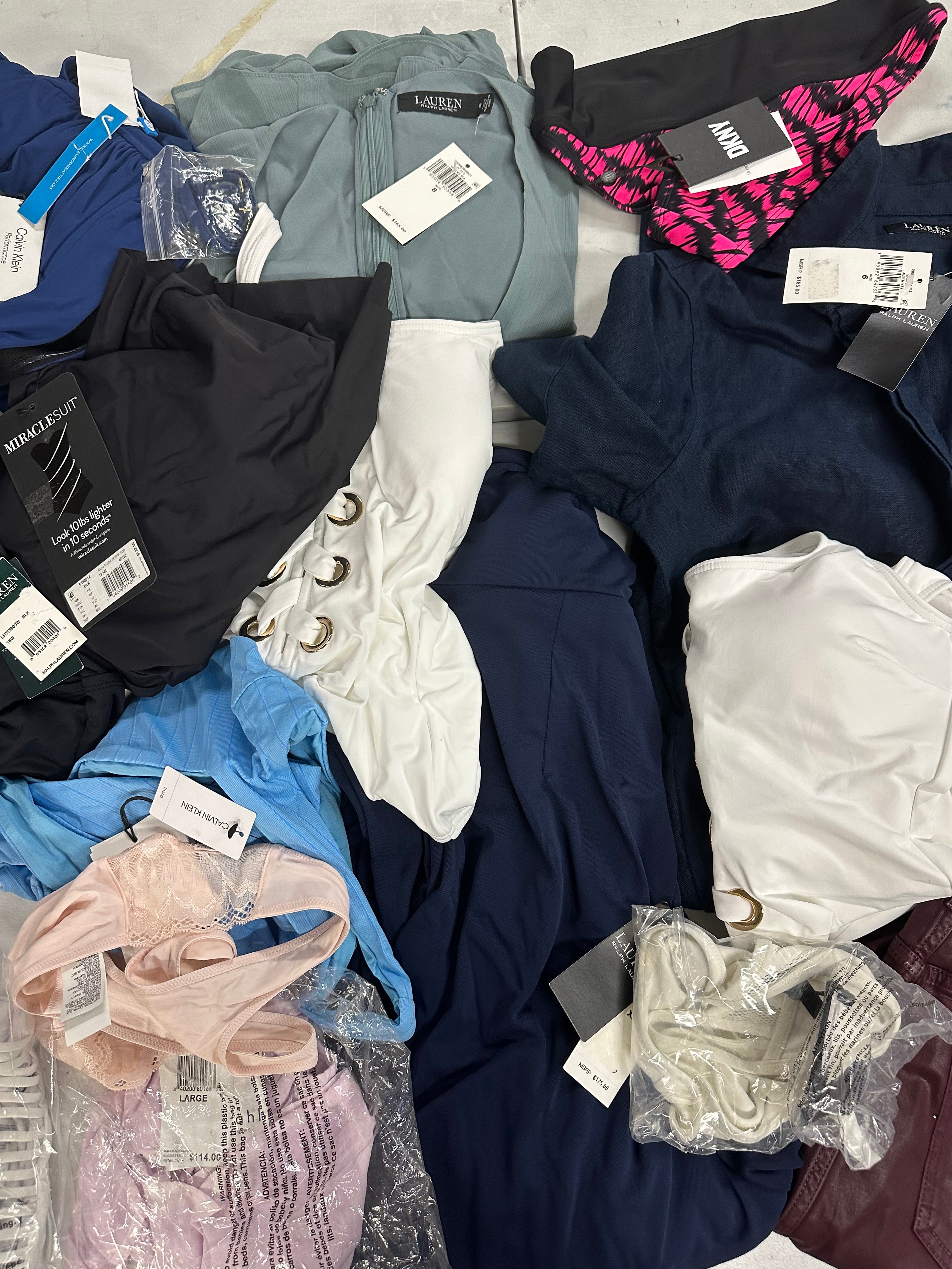 Women's Clothing Assorted Wholesale Lot, POLO RALPH LAUREN, MICHAEL KORS, JOE'S JEANS, DKNY, BEBE, CALVIN KLEIN, ONIAand more, 16 items, CUSTOMER RETURNS