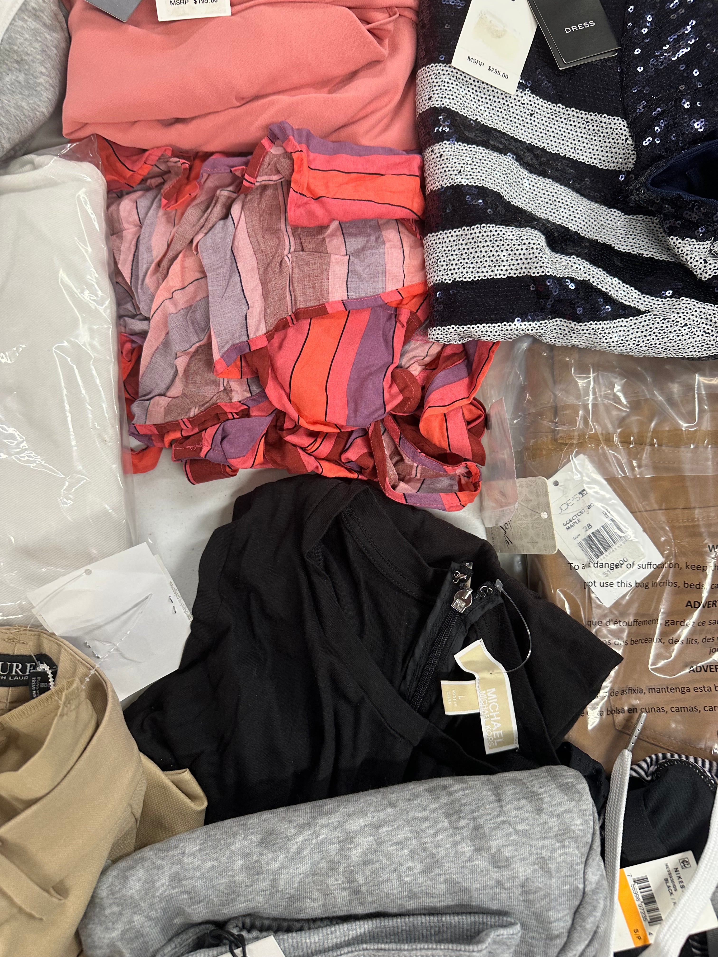 Women's Clothing Assorted Wholesale Lot, JOE'S JEANS, RALPH LAUREN, NIKE, FREE PEOPLE, AMERICAN APPAREL, ADIDAS and more, 15 items, CUSTOMER RETURNS