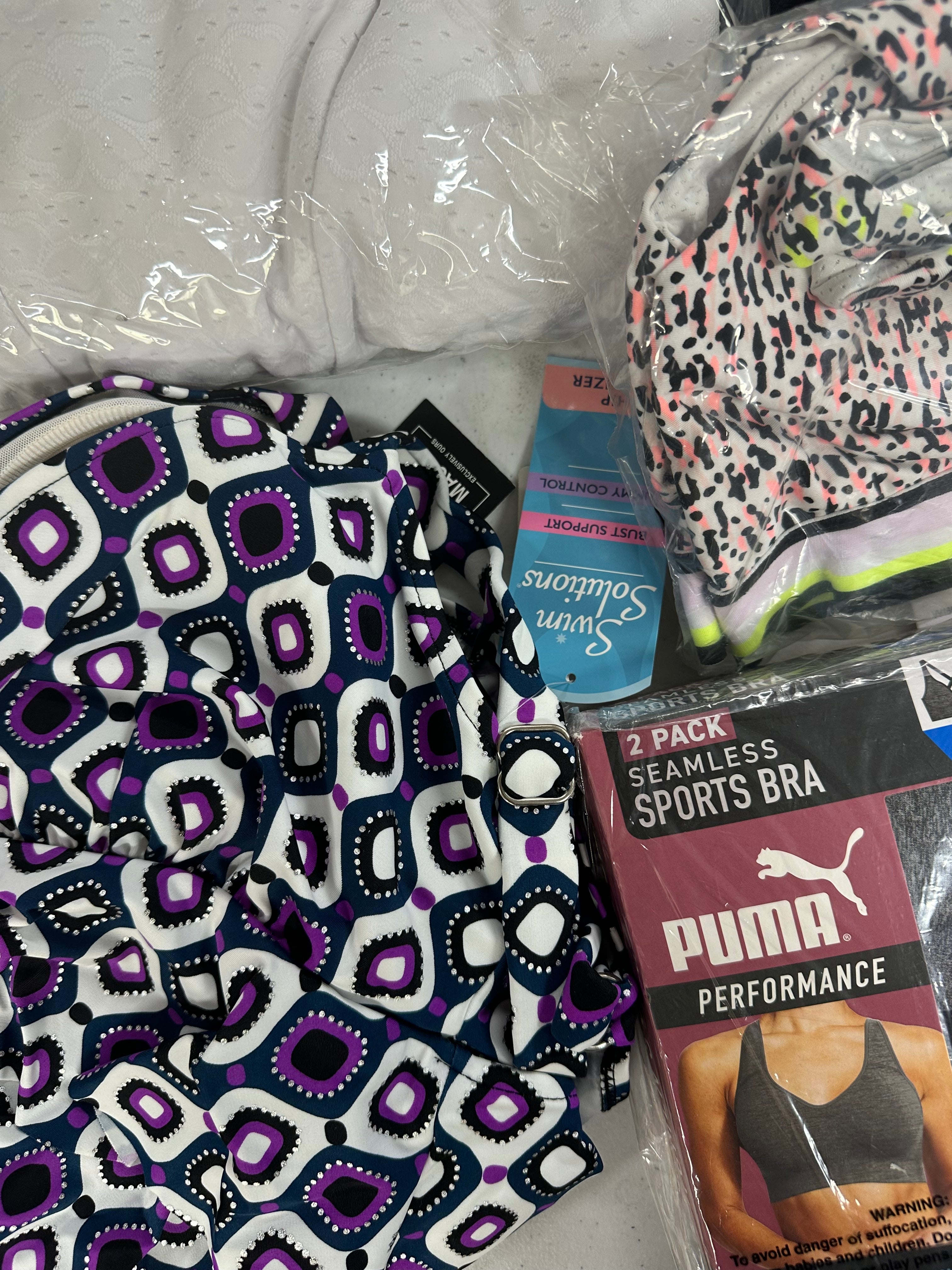 Women's Clothing Assorted Wholesale Lot, HUDSON, DKNY, PUMA, LUCKY BRAND, MICHAEL KORS, SWIM SOLUTIONS and more, 12 items, CUSTOMER RETURNS