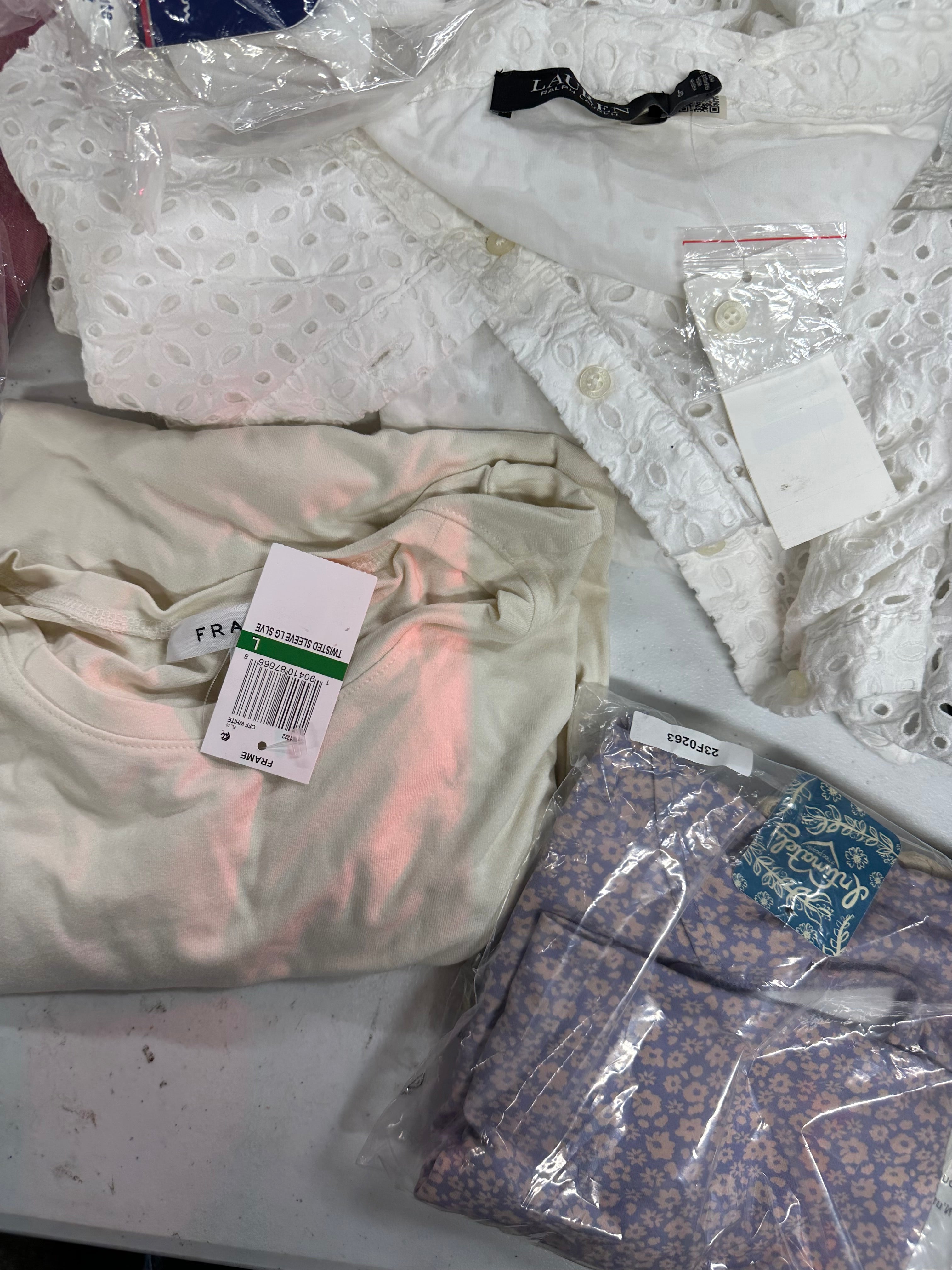 Women's Clothing Assorted Wholesale Lot, POLO RALPH LAUREN, NIKE, CHAMPION, CALVIN KLEIN, AMERICAN APPAREL, FRAME and more, 15 items, CUSTOMER RETURNS