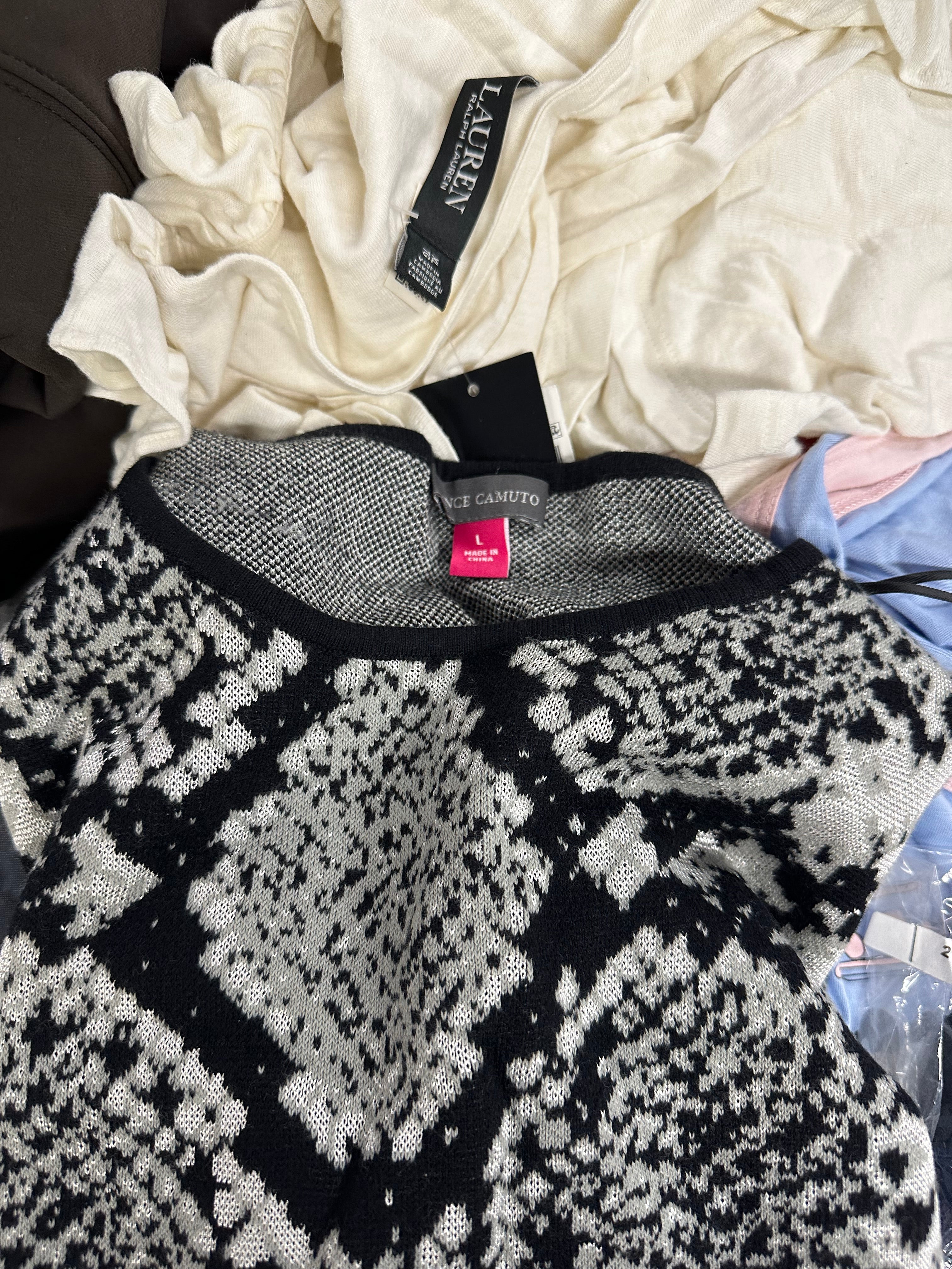 Women's Clothings Assorted Wholesale Lot, MICHAEL KORS, RALPH LAUREN, KASPER, THE NORTH FACE, CALVIN KLEIN, CHAMPION and more, 12 items, CUSTOMER RETURNS