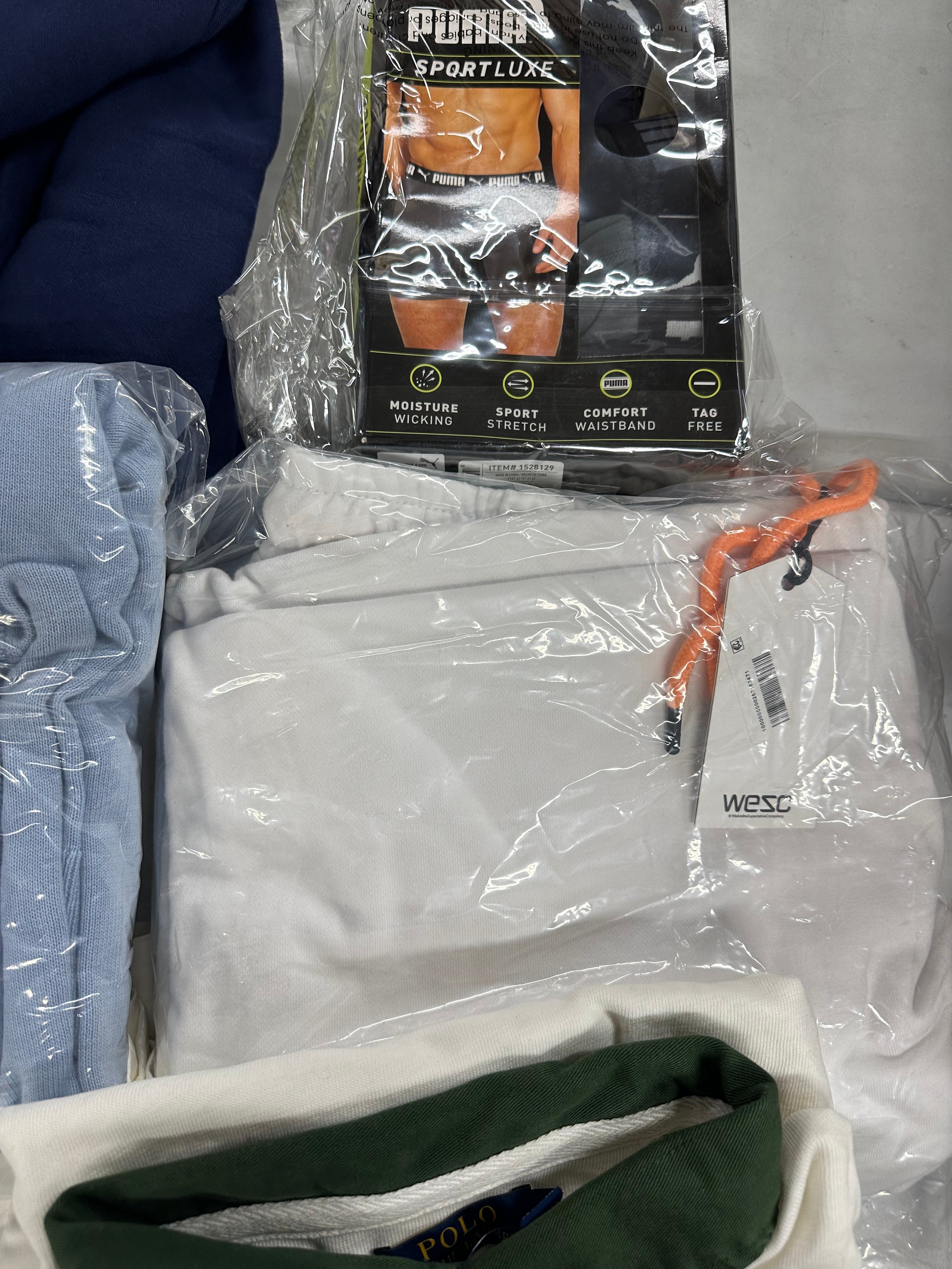 Men's Clothings Assorted Wholesale Lot, POLO RALPH LAUREN, MICHAEL KORS, CALVIN KLEIN, PUMA, TAYION  and more, 7 items, CUSTOMER RETURNS