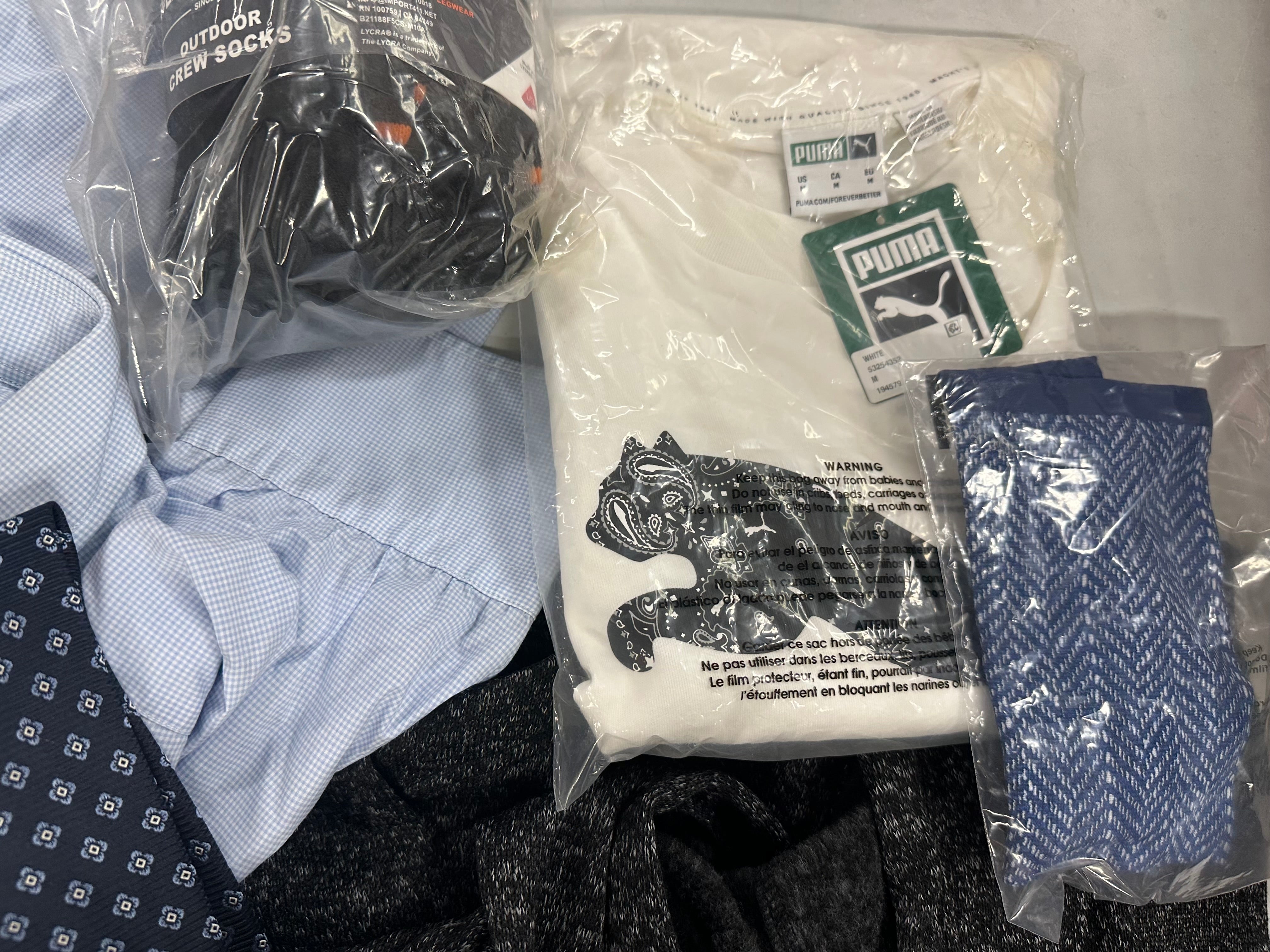 Men's Clothings Assorted Wholesale Lot, TURNBULL & ASSER, THEORY, TED BAKER, ERMENEGILDO, NAUTICA, EDDIE BAUER and more, 14 items, CUSTOMER RETURNS