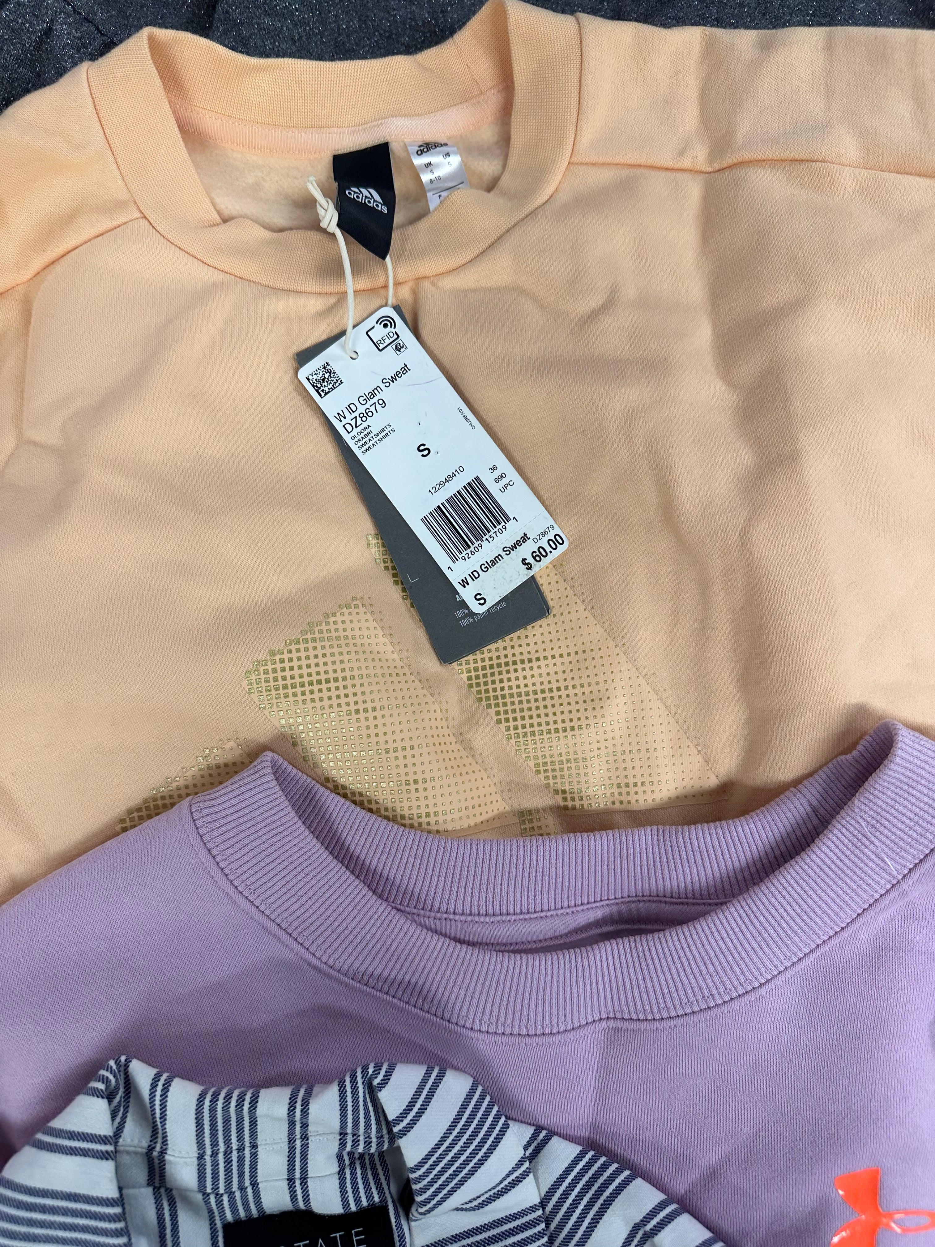 Women's Clothing Tops Wholesale Lot, TOMMY HILFIGER, ADIDAS, UNDER ARMOUR, KENDALL + KYLIE. 1 STATE and more, 15 items, Shelf Pulls, MSRP $970