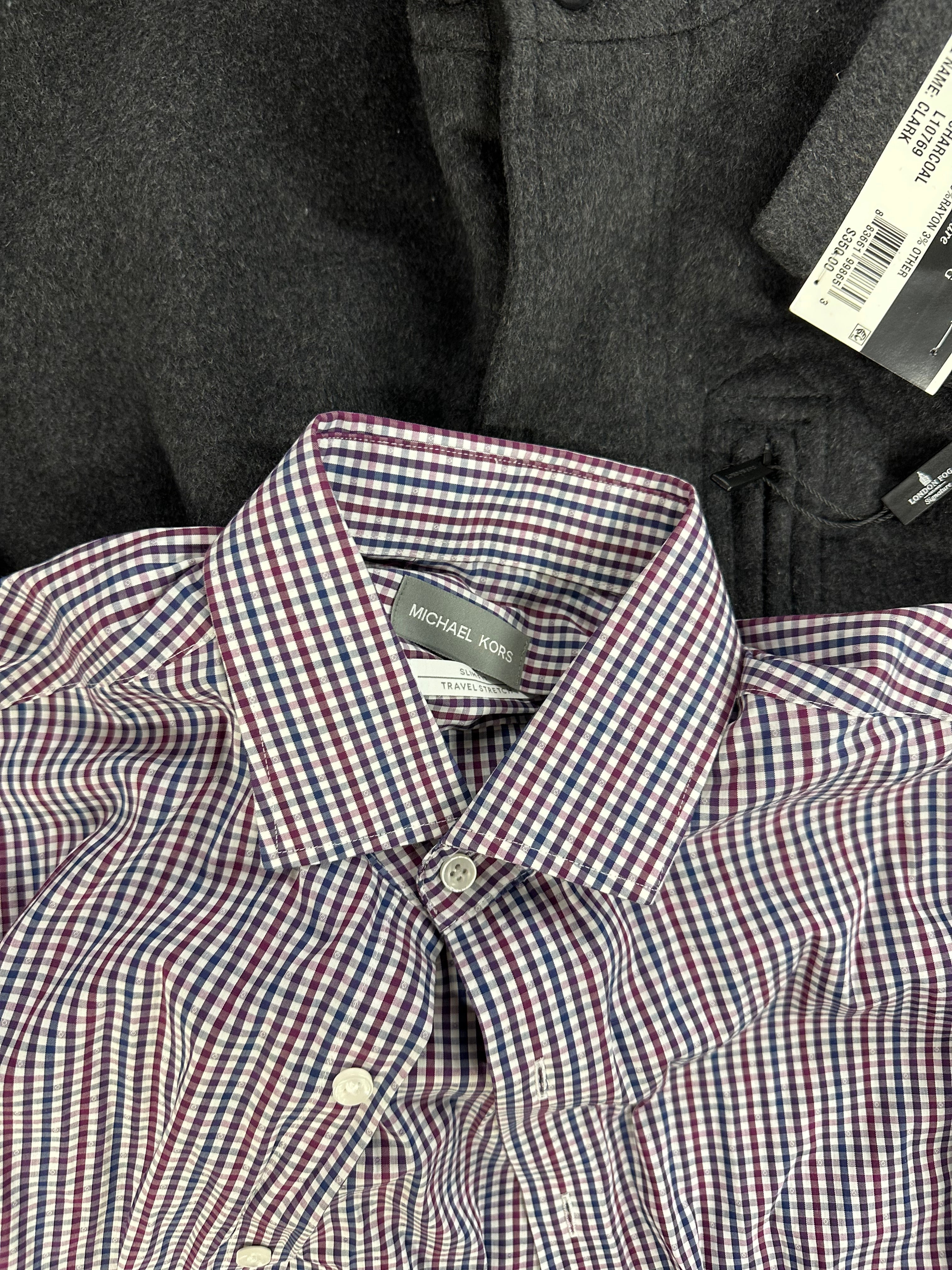 Men's Clothing Assorted Wholesale Lot, TOMMY HILFIGER, LONDON FOG, MICHAEL KORS, CHAMPION, DYLAN GRAY and more, 8 items, Shelf Pulls, MSRP $1,290
