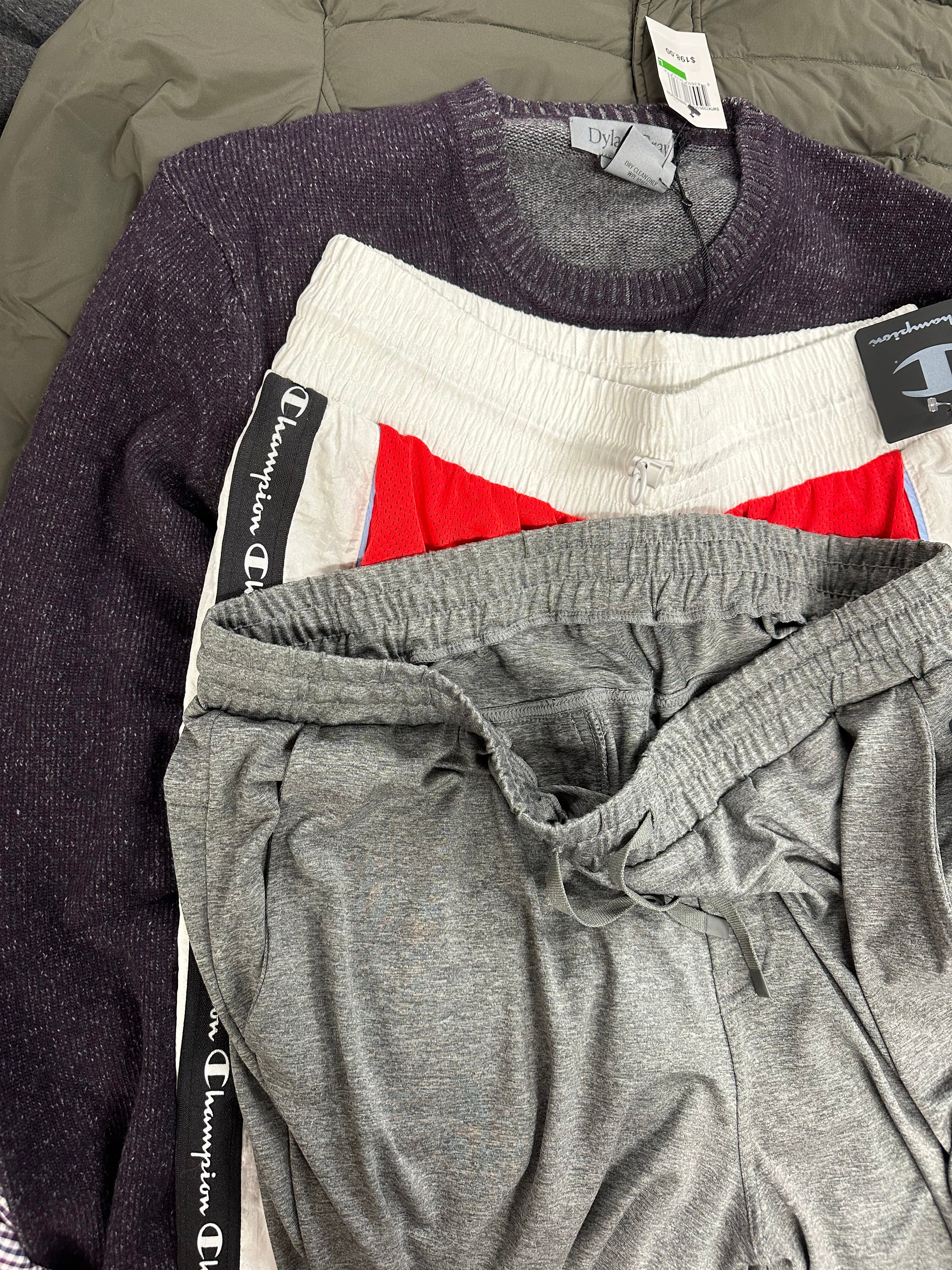 Men's Clothing Assorted Wholesale Lot, TOMMY HILFIGER, LONDON FOG, MICHAEL KORS, CHAMPION, DYLAN GRAY and more, 8 items, Shelf Pulls, MSRP $1,290