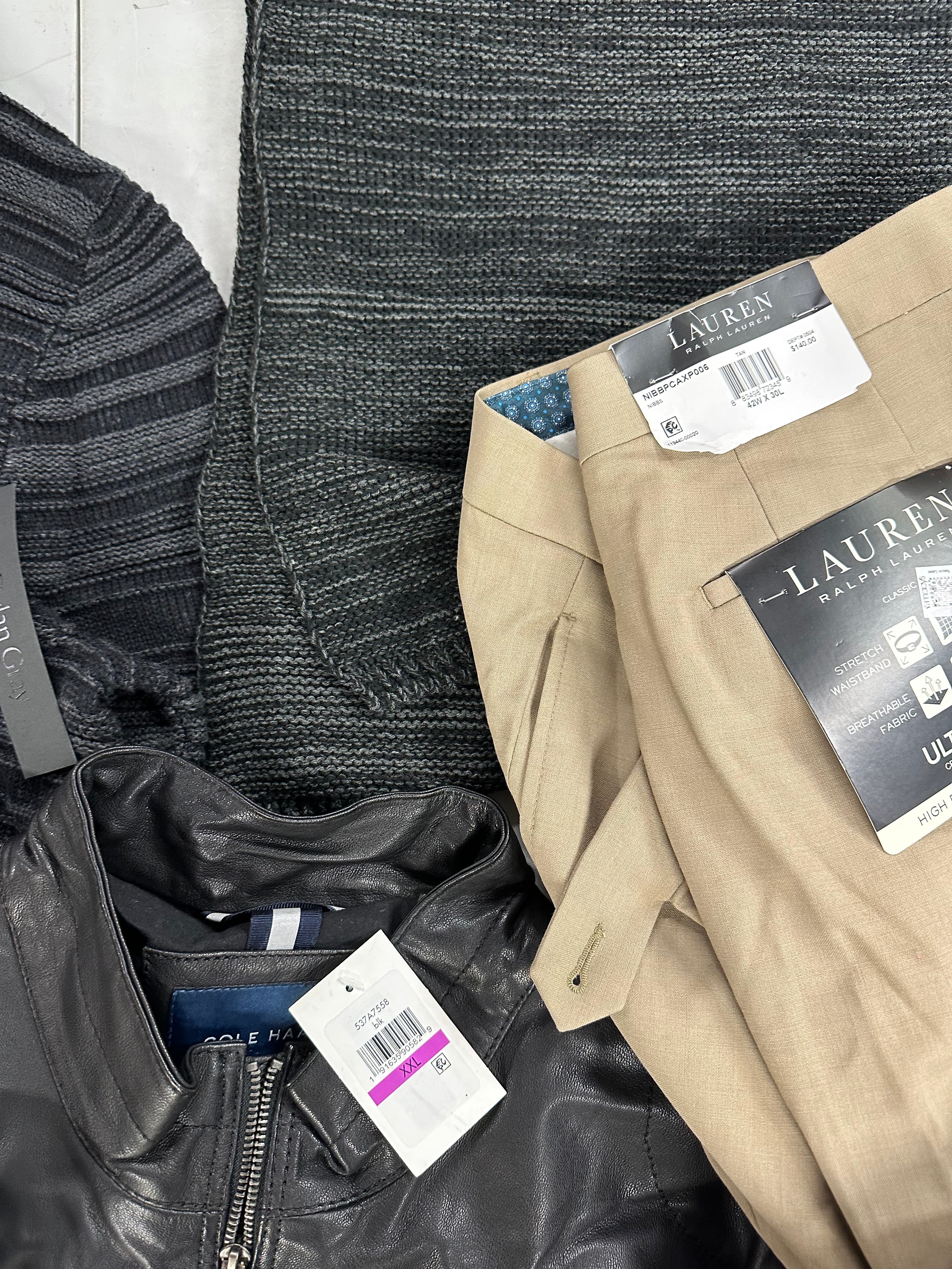 Men's Clothing Assorted Wholesale Lot, TOMMY HILFIGER, RALPH LAUREN, COLE HAAN, CALVIN KLEIN, STEVE MADDEN, RYAN SEACREST and more, 10 items, Shelf Pulls, MSRP $1,437