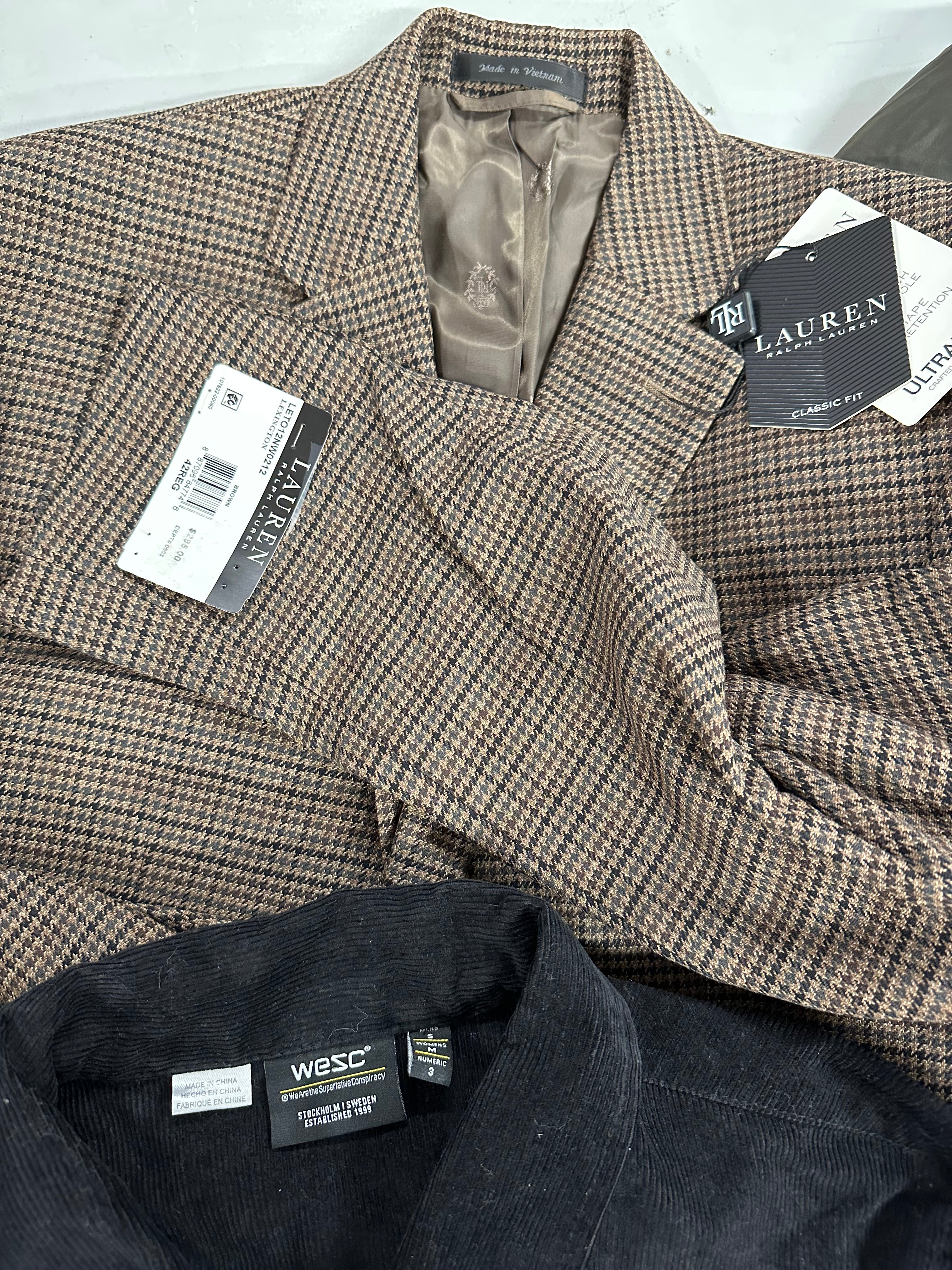 Men's Clothing Assorted Wholesale Lot, RALPH LAUREN, WESC, STEVE MADDEN, INC and more, 7 items, Shelf Pulls, MSRP $1,284