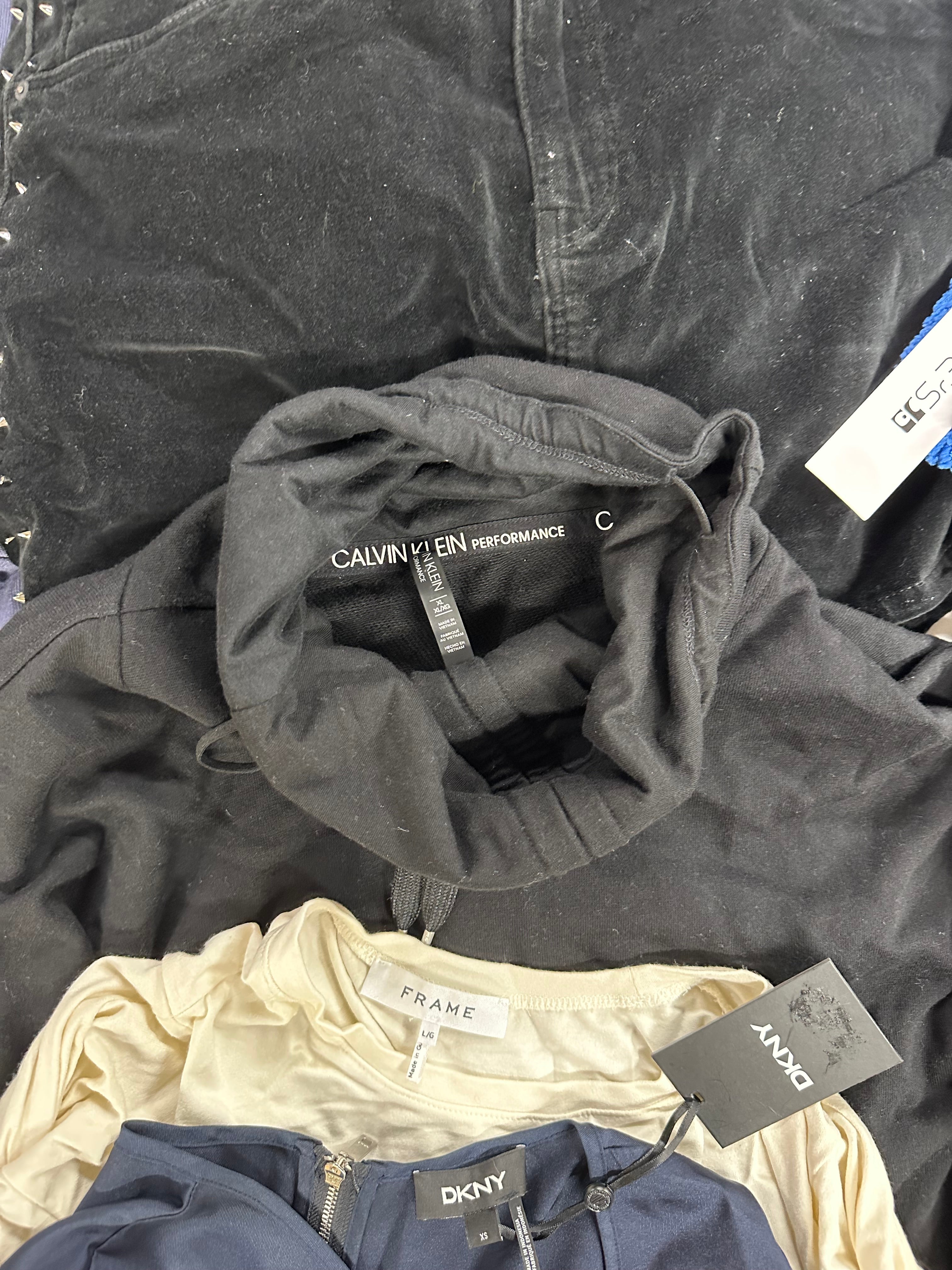 Women's Clothing Assorted Wholesale Lot, FRAME, RAG & BONE, HUDSON, JOE'S JEANS, CALVIN KLEIN, AMERICAN APPAREL and more, 14 items, Shelf Pulls, MSRP $1,592