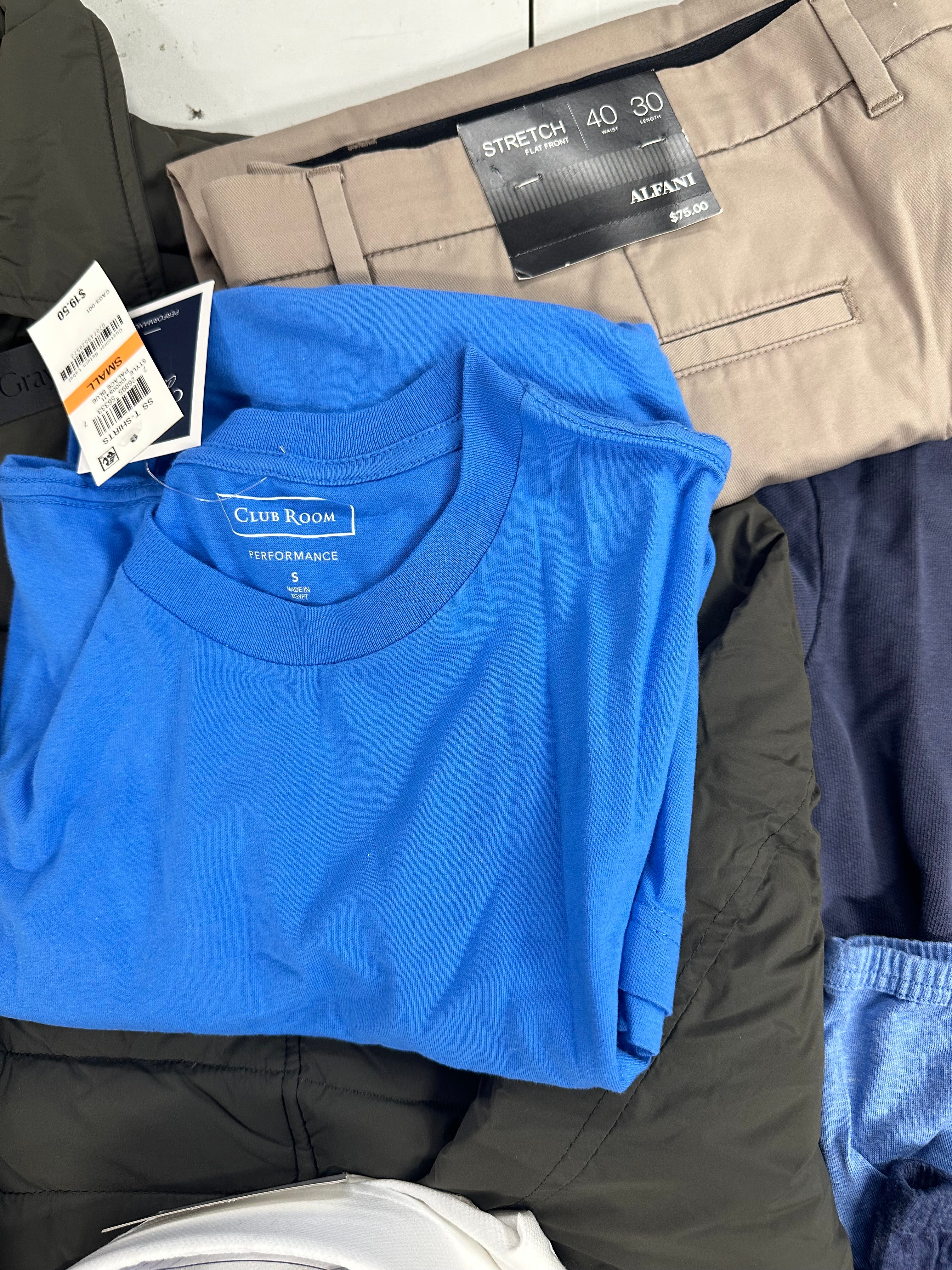 Men's Clothing Assorted Wholesale Lot, NAUTICA, PENFIELD, CALVIN KLEIN, AMERICAN APPAREL, JOCKEY and more, 14 items, Shelf Pulls, MSRP $1,680