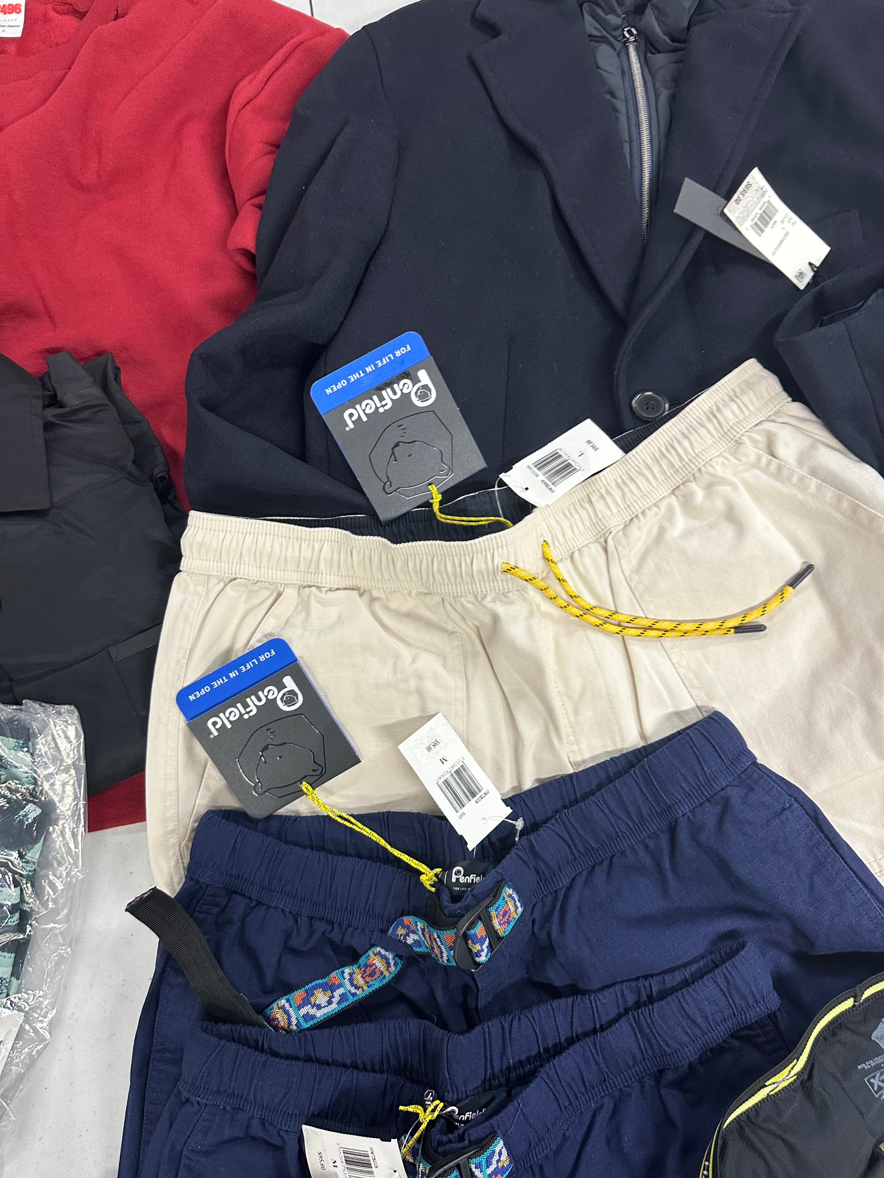 Men's Clothing Assorted Wholesale Lot, PENFIELD, HANES, AMERICAN APPAREL, ALFANI and more, 9 items, Shelf Pulls, MSRP $1,286
