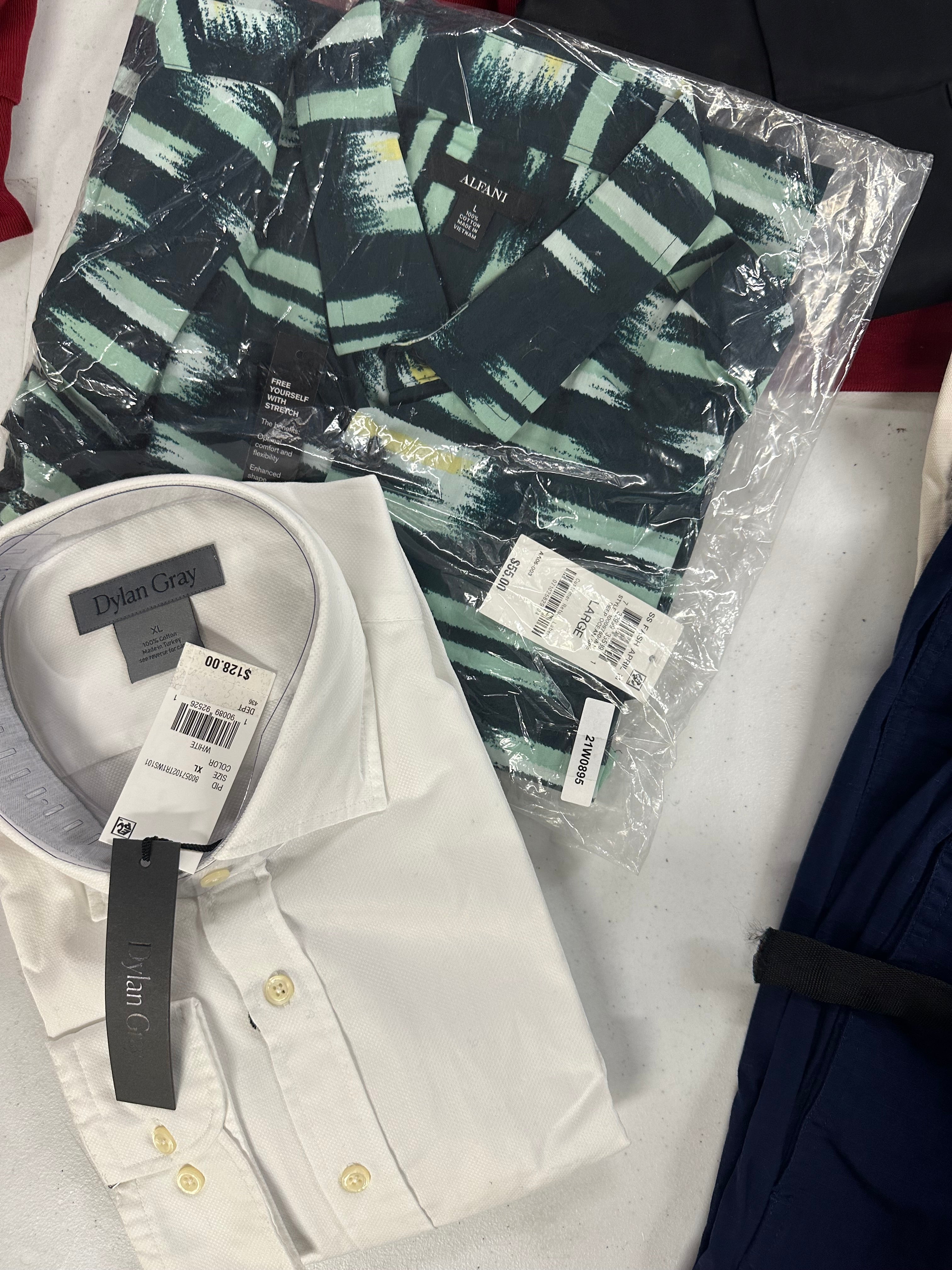 Men's Clothing Assorted Wholesale Lot, PENFIELD, HANES, AMERICAN APPAREL, ALFANI and more, 9 items, Shelf Pulls, MSRP $1,286