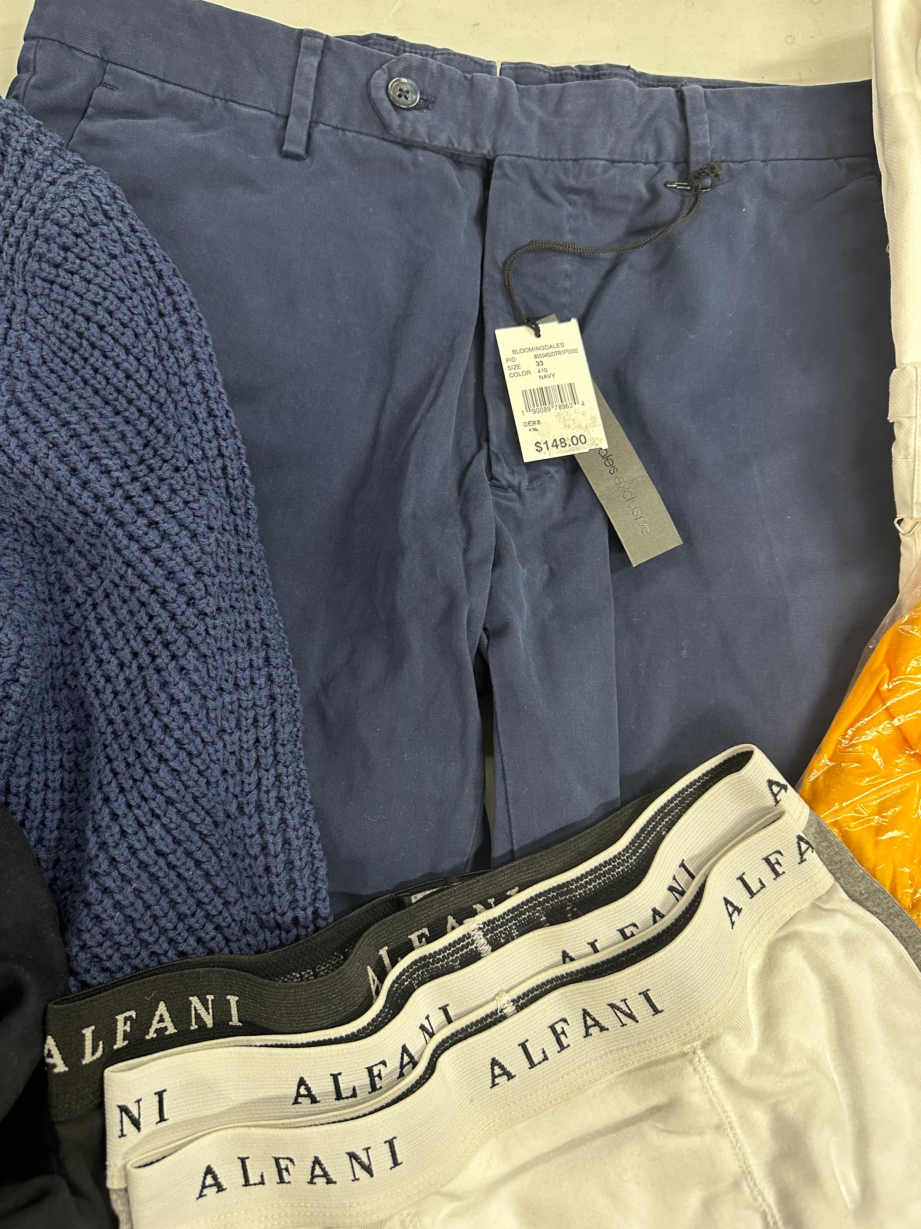 Men's Clothing Assorted Wholesale Lot, UNDER ARMOUR, ADIDAS, CALVIN KLEIN, TASSO ELBA, BUFFALO JEANS and more, 10 items, Shelf Pulls, MSRP $1,334