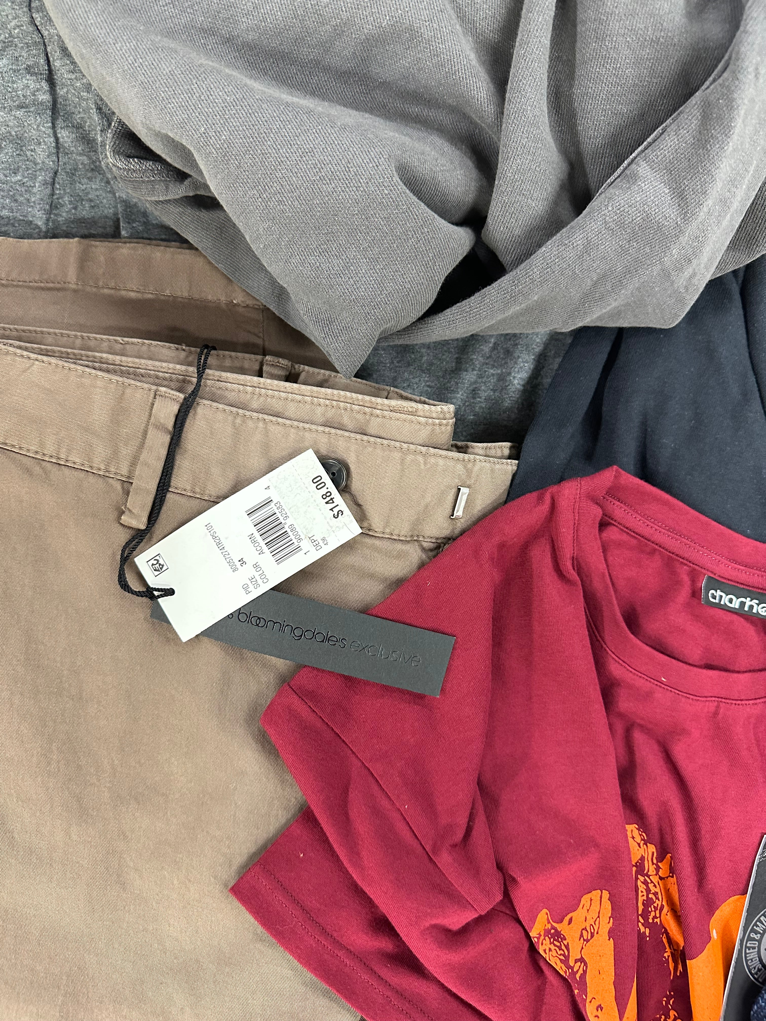 Men's Clothing Assorted Wholesale Lot, ADIDAS, AMERICAN APPAREL, SOFFE, CLUB ROOM, SUICIDE and more, 15 items, Shelf Pulls, MSRP $779