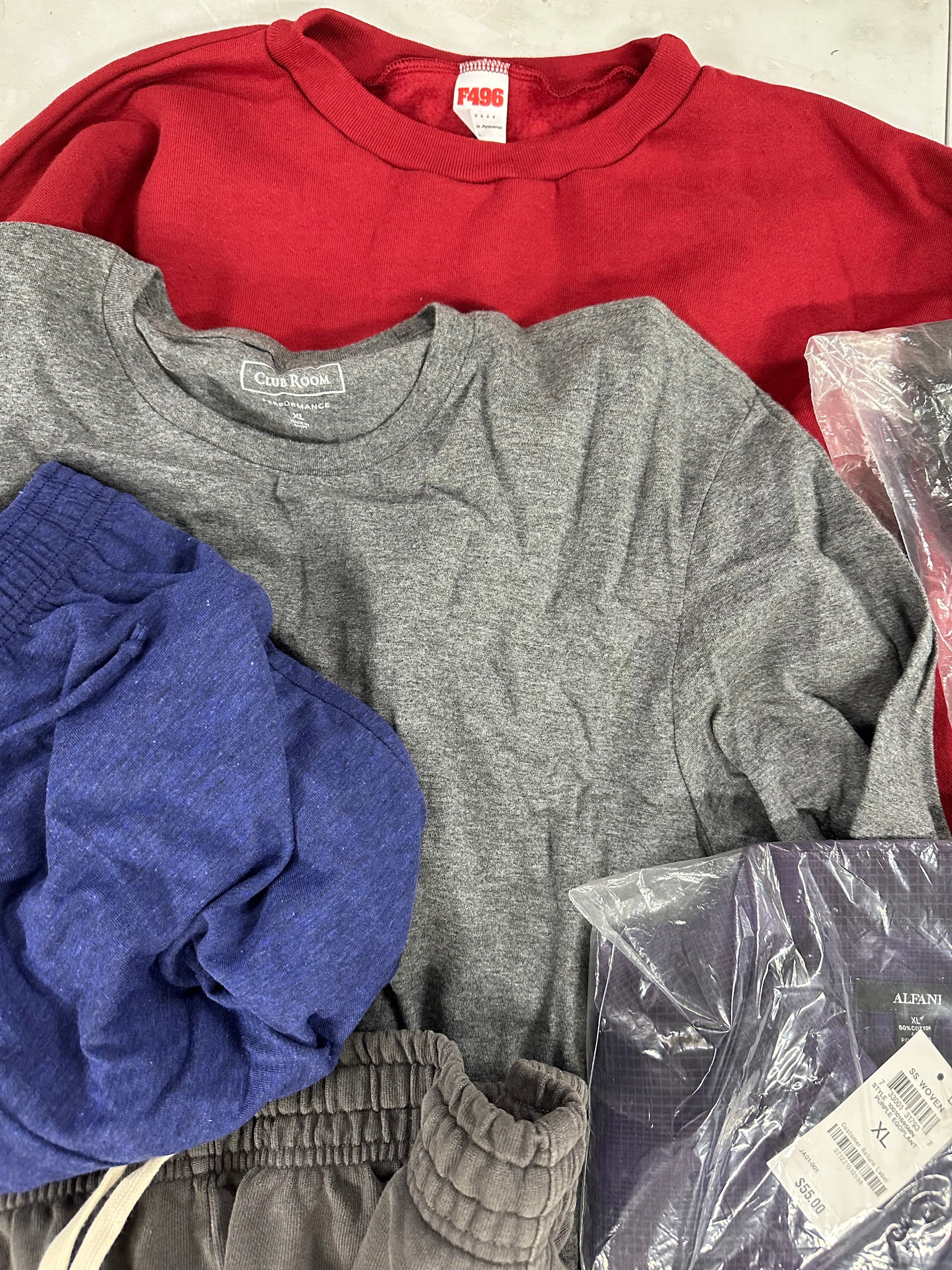 Men's Clothing Assorted Wholesale Lot, ADIDAS, AMERICAN APPAREL, SOFFE, CLUB ROOM, SUICIDE and more, 15 items, Shelf Pulls, MSRP $779