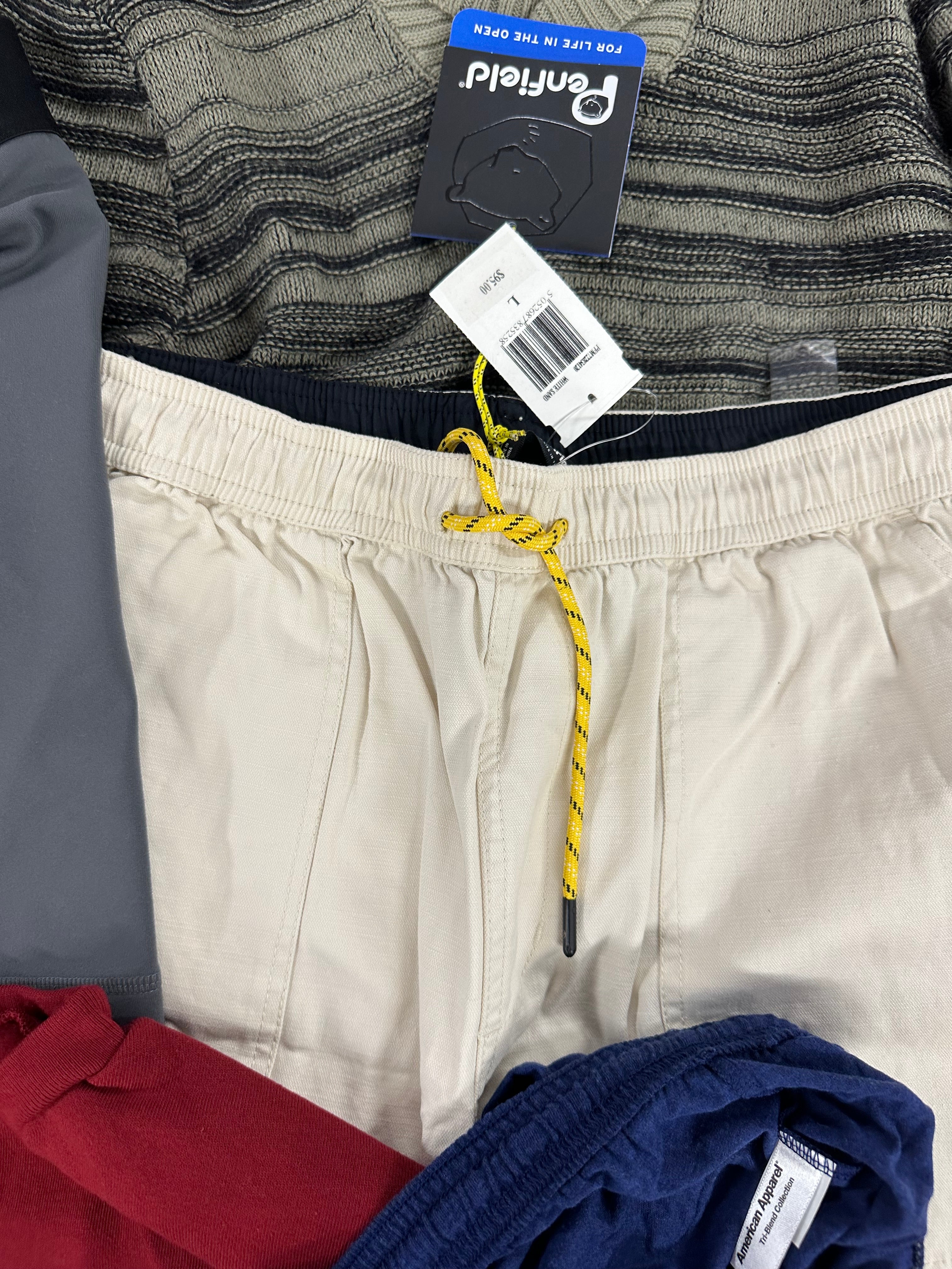 Men's Clothing Assorted Wholesale Lot, ADIDAS, PENFIELD, AMERICAN APPAREL, INC and more, 13 items, Shelf Pulls, MSRP $689