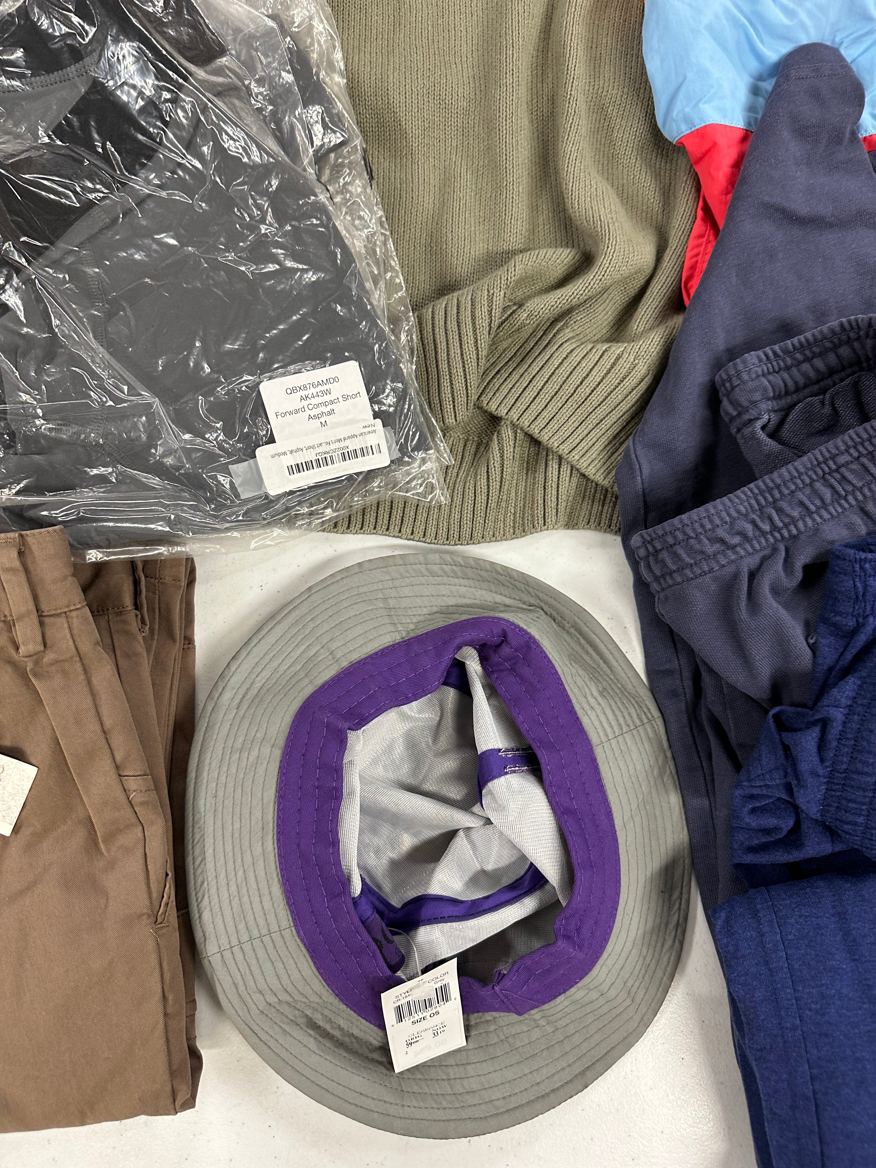 Men's Clothing Assorted Wholesale Lot, ARMANI EXCHANGE, NAUTICA, ADIDAS, GENTS, AMERICAN APPAREL and more, 14 items, Shelf Pulls, MSRP $900