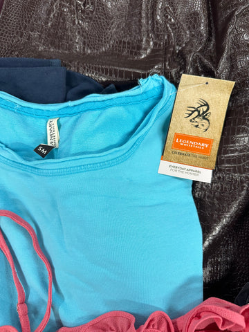 Women's Clothing Assorted Wholesale Lot, LEGENDARY, ASICS, HUDSON, CALVIN KLEIN, 1 STATE, EMERALD SUNDAE and more, 11 items, Shelf Pulls, MSRP $802