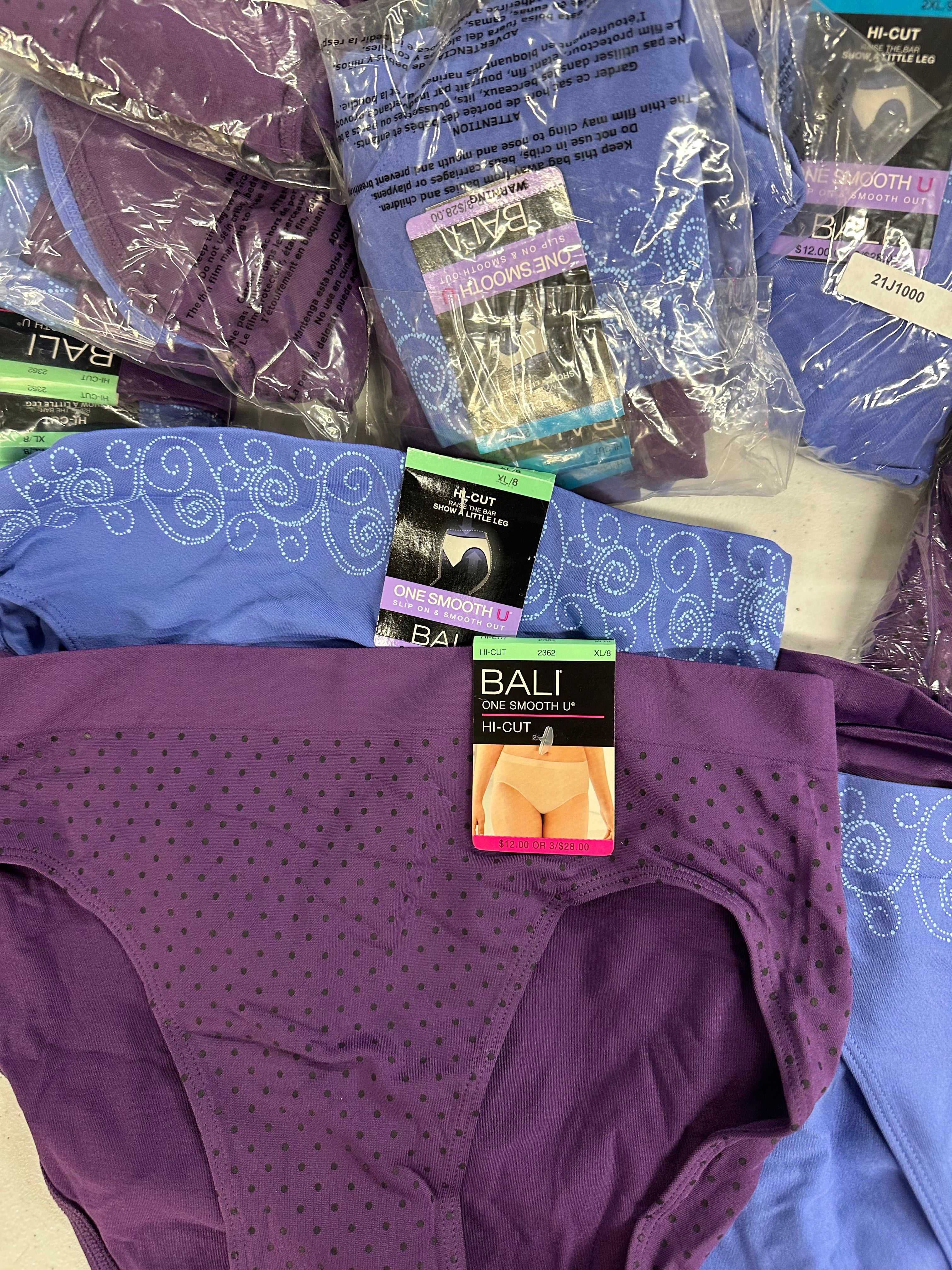 Women's Underwear, Bali Panties Wholesale Lot, 60 items, New, MSRP $720