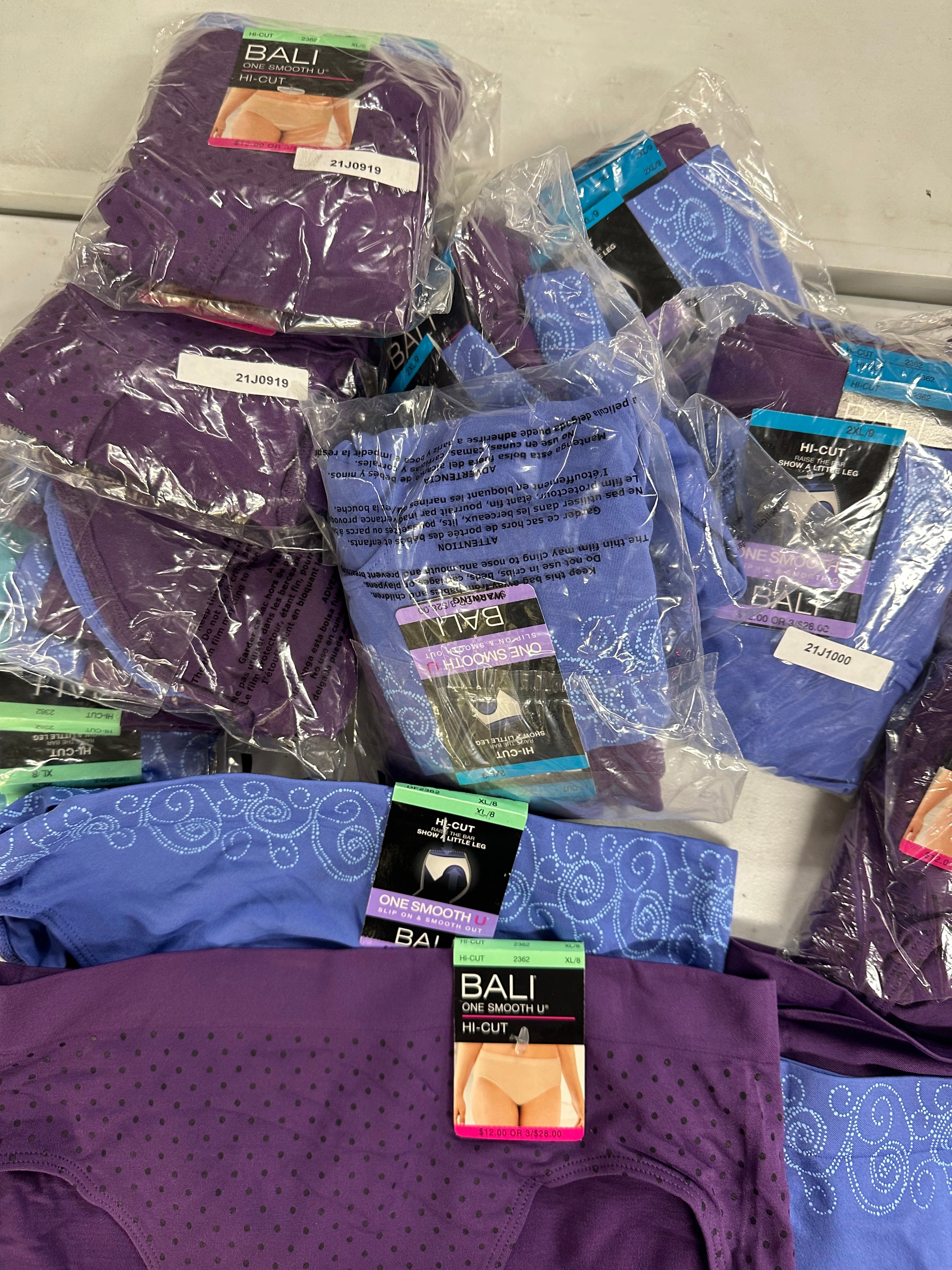 Women's Underwear, Bali Panties Wholesale Lot, 60 items, New, MSRP $720