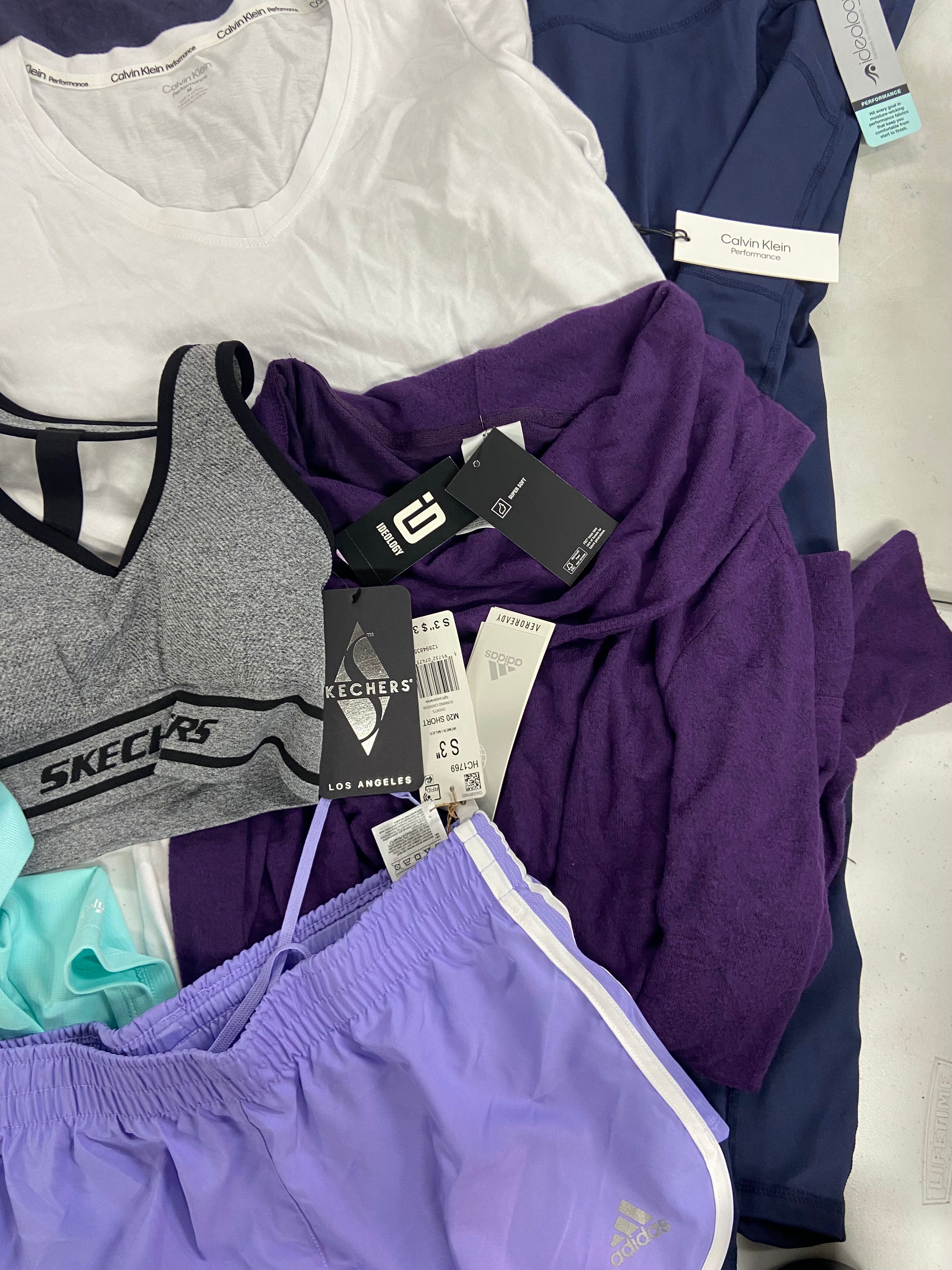 Women's Clothing Activewear Wholesale Lot, COLUMBIA, ADIDAS, CALVIN KLEIN, COTTON ON and more, 13 items, Shelf Pulls, MSRP $420