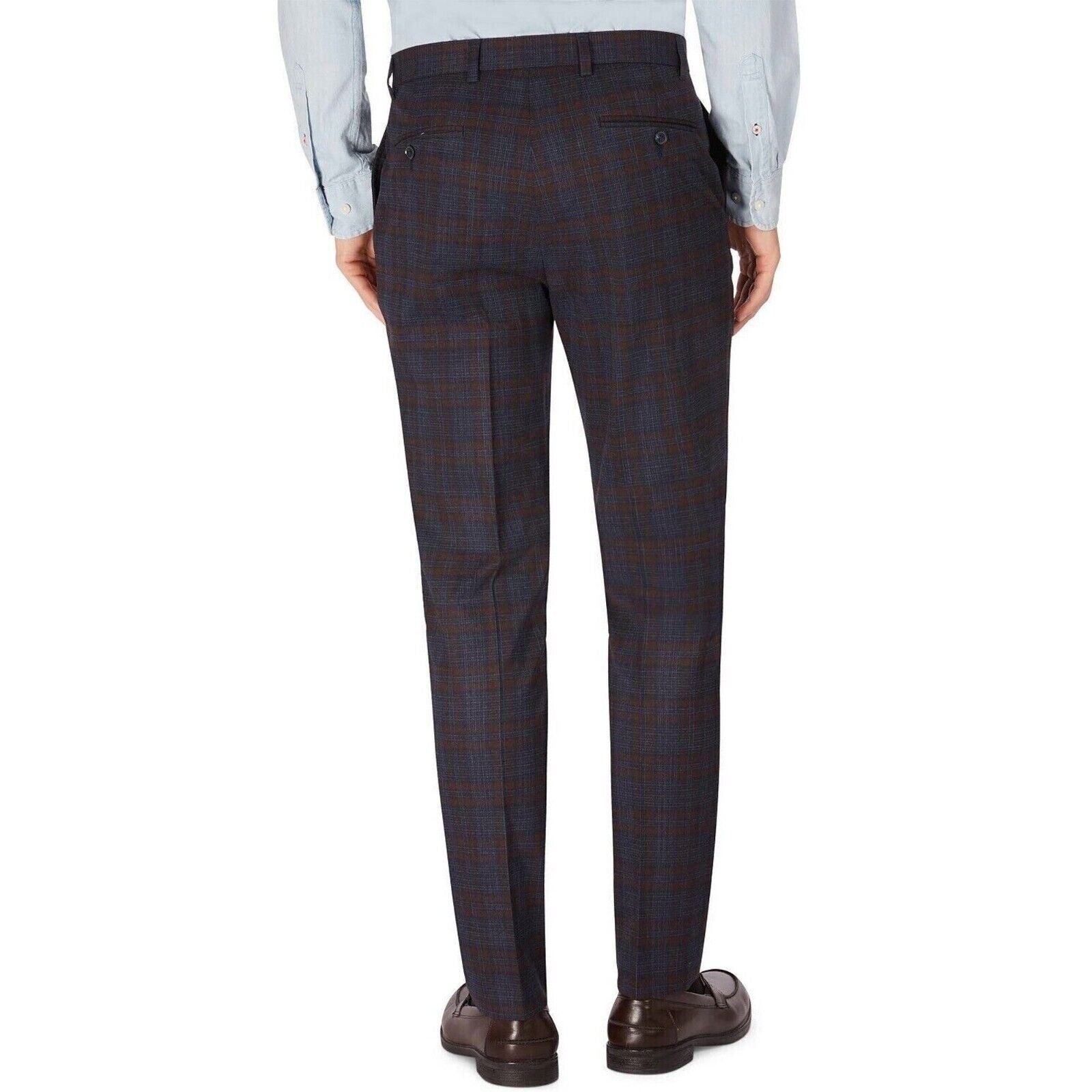TOMMY HILFIGER Modern-Fit TH Flex Stretch Pants Size 36X32 Brown Navy MSRP $95