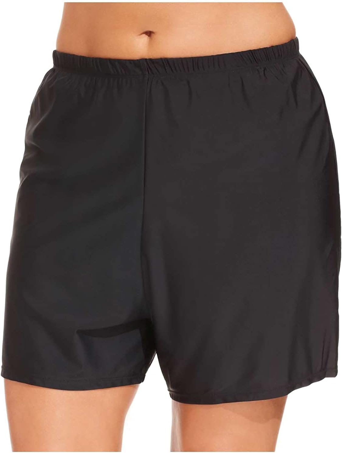 Island Escape Women's Plus Size 16 Slimming Beachwear Swim Shorts Black