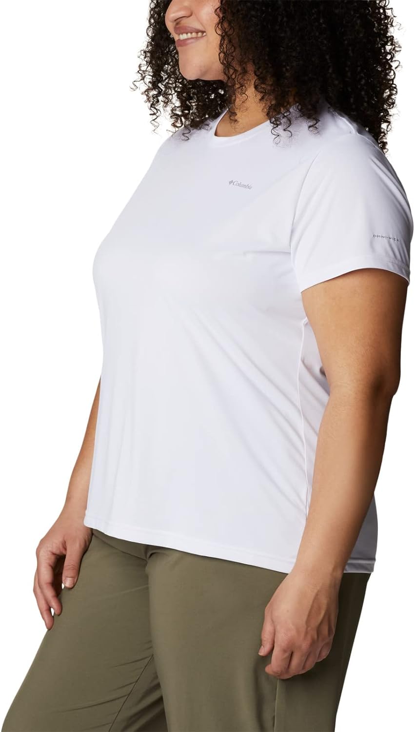 Columbia Women's Hike Short Sleeve Crew, White, Size L