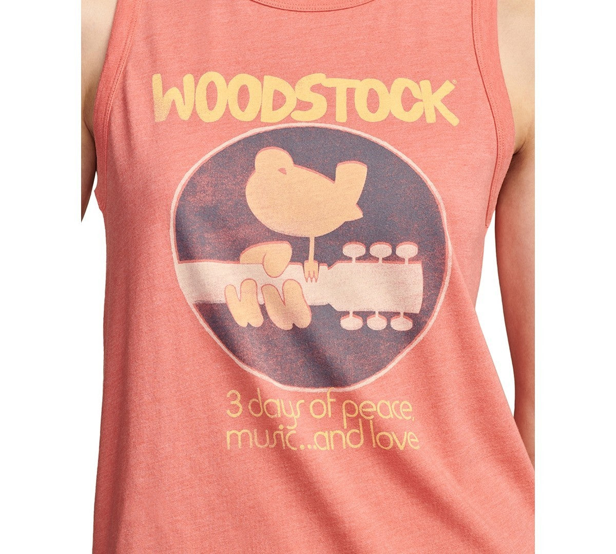 Lucky Brand Women's Woodstock Graphic Print Tank Top Pink Size L
