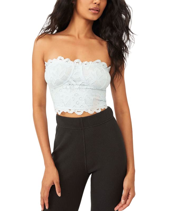 Free People Women's Adella Corset Bandeau Light Blue Sea Washed, Size S