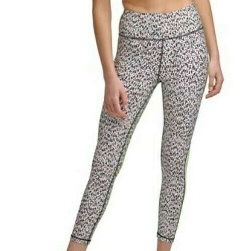 DKNY Printed Side-Striped Leggings Pink Yellow Size XS MSRP $60