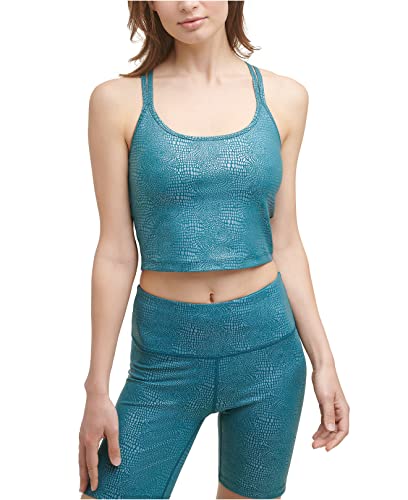 Calvin Klein Performance Womens Crop Fitness Tank Top Green Size XS