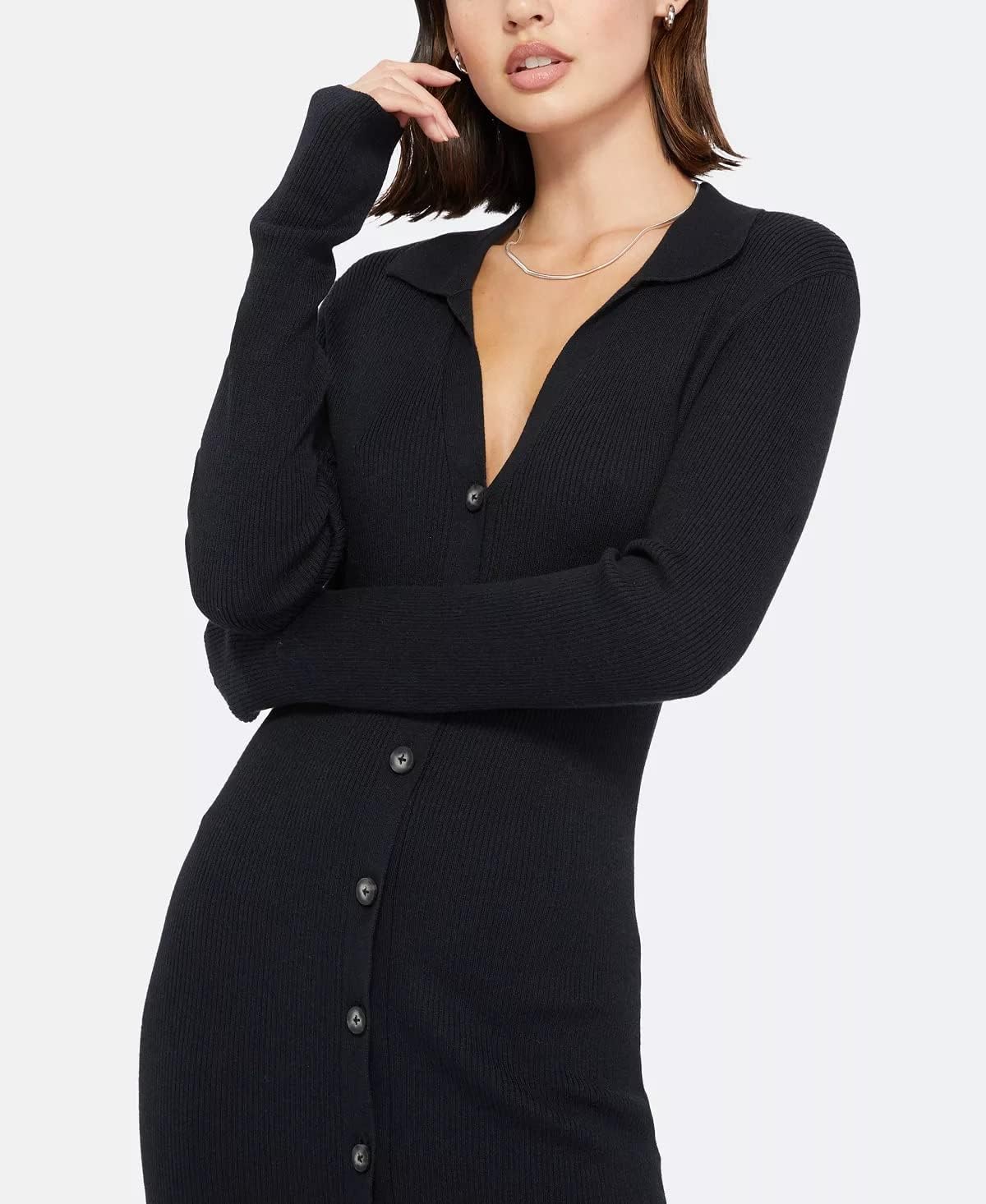 Sanctuary Women¡¯s All The Ways Ribbed Cardigan Dress Black Size M