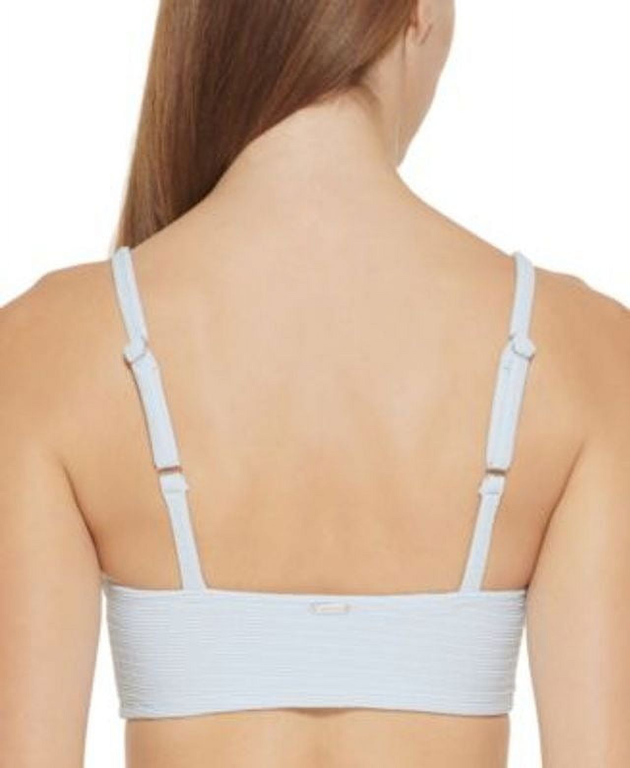 DKNY Women's Textured Bralette Bikini Top Women's Swimsuit Blue Size M