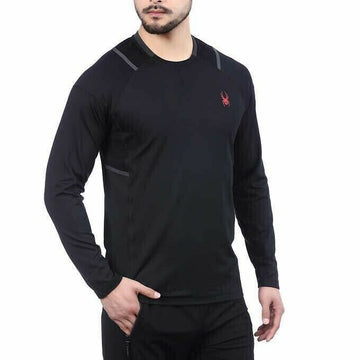 Spyder Men's Active Long Sleeve Tee T-Shirt Proweb Microfleece Black Size XXL