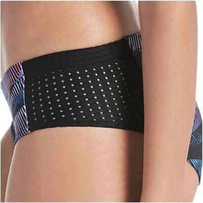 Nike Women's Line Up Printed Hipster Bikini Swimsuit Bottom Size XS Pink Blue