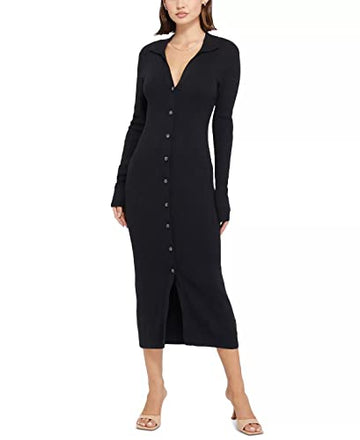 Sanctuary Women¡¯s All The Ways Ribbed Cardigan Dress Black Size M