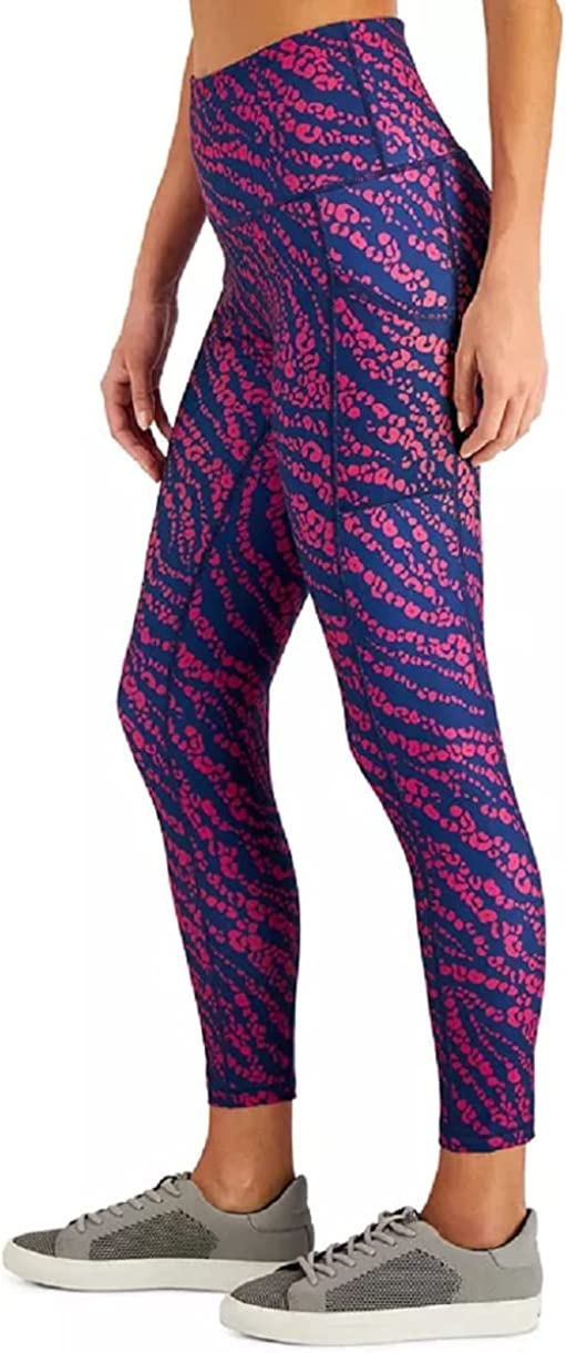 Ideology Women's Cheetah-Print Performance 7/8 Leggings, Purple Size XXL